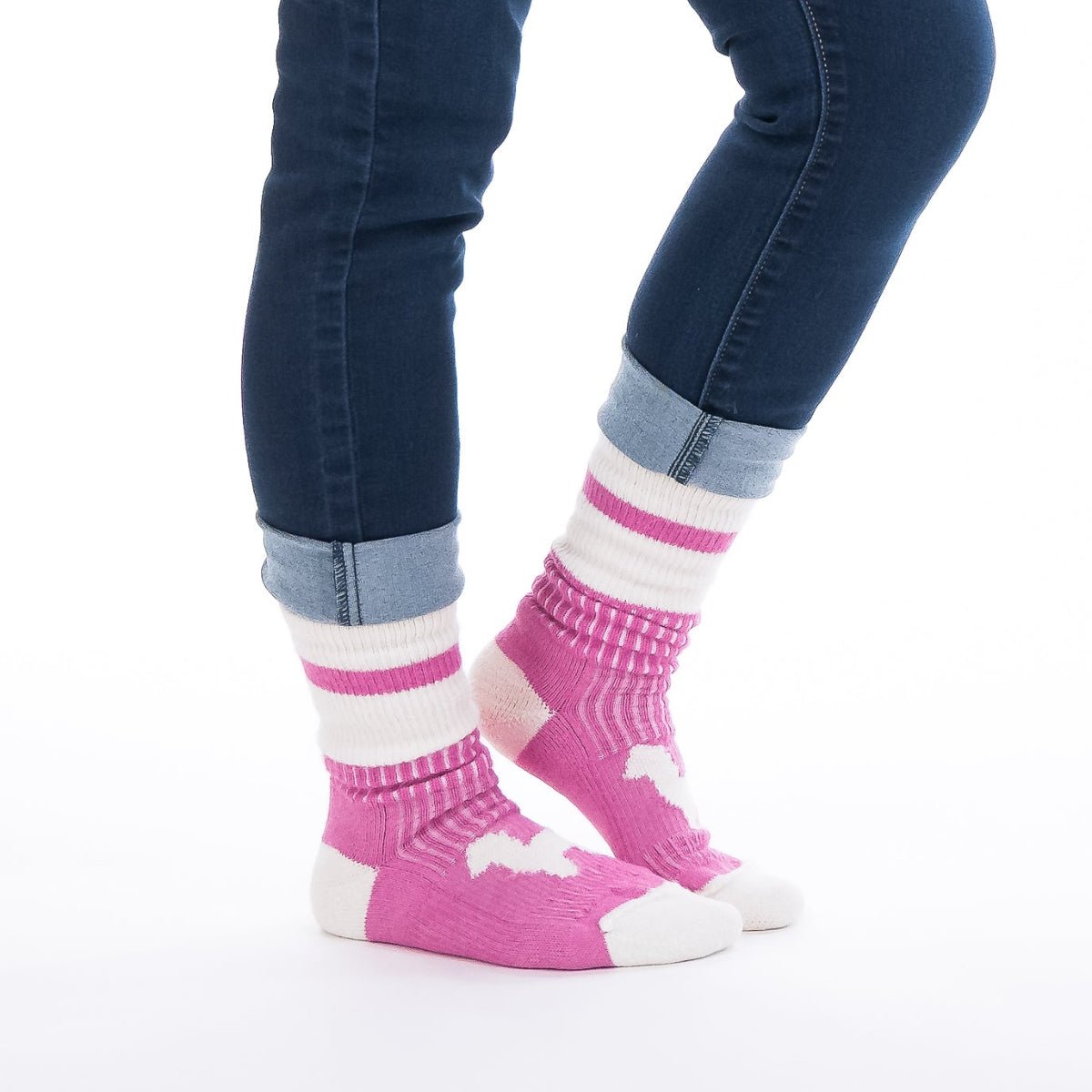 Bas en Alpaga Tradition ROSE - Fait au Québec - Boutique Equinoxe