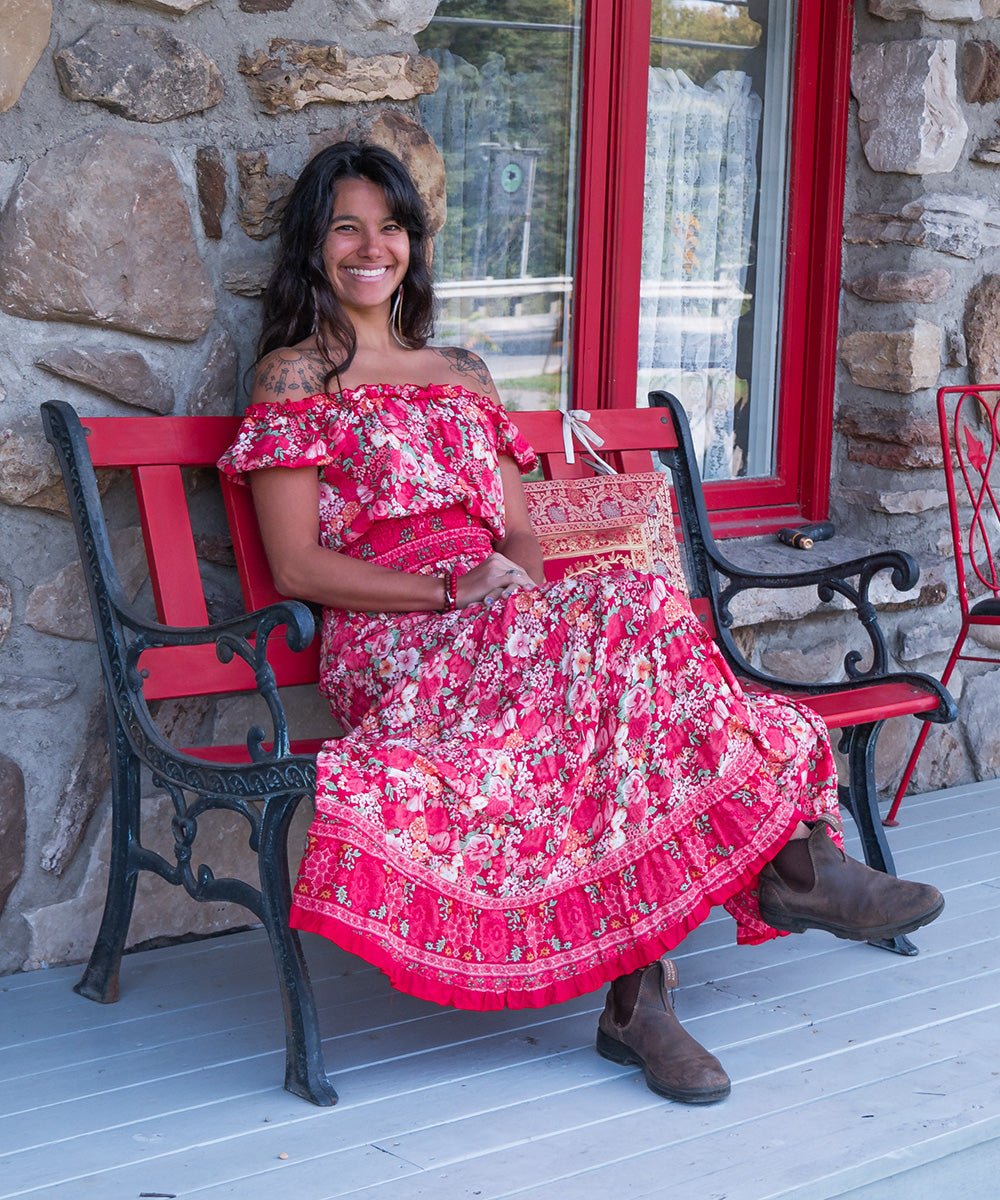 Blouse fleurie avec élastique - Boutique Equinoxe