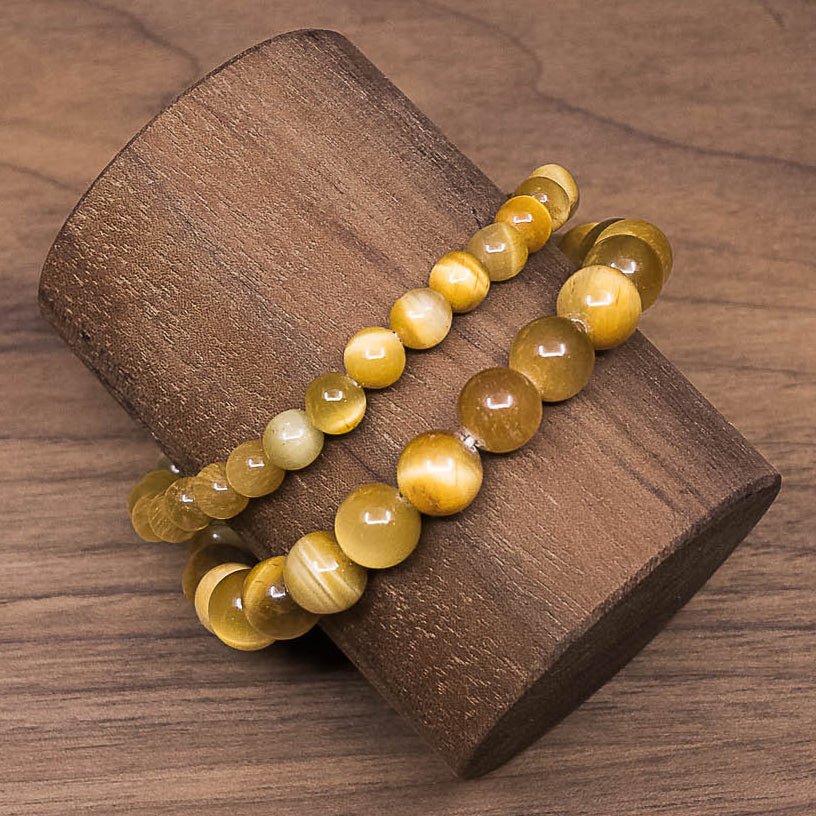 Bracelet en Oeil de Tigre Doré - Boutique Equinoxe