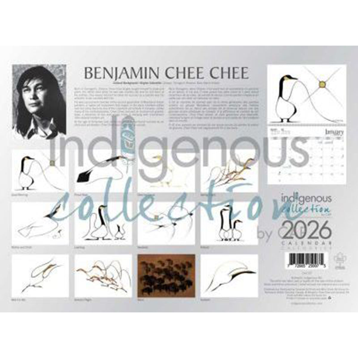 Calendrier 2026, Peintures par Benjamin Chee Chee, art autochtone - Boutique Equinoxe