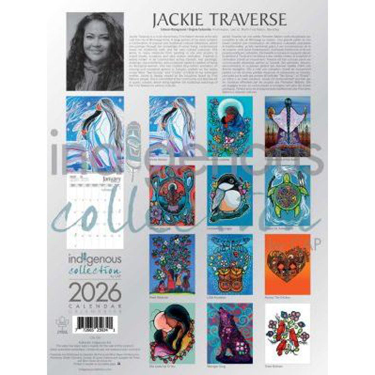 Calendrier 2026, Peintures par Jackie Traverse, art autochtone - Boutique Equinoxe