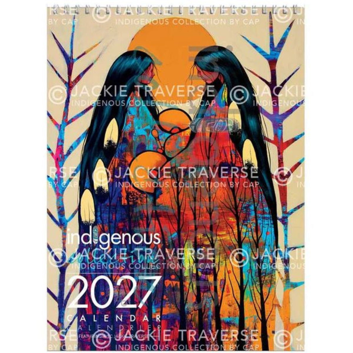 Calendrier 2027, Peintures par Jackie Traverse, art autochtone - Boutique Equinoxe