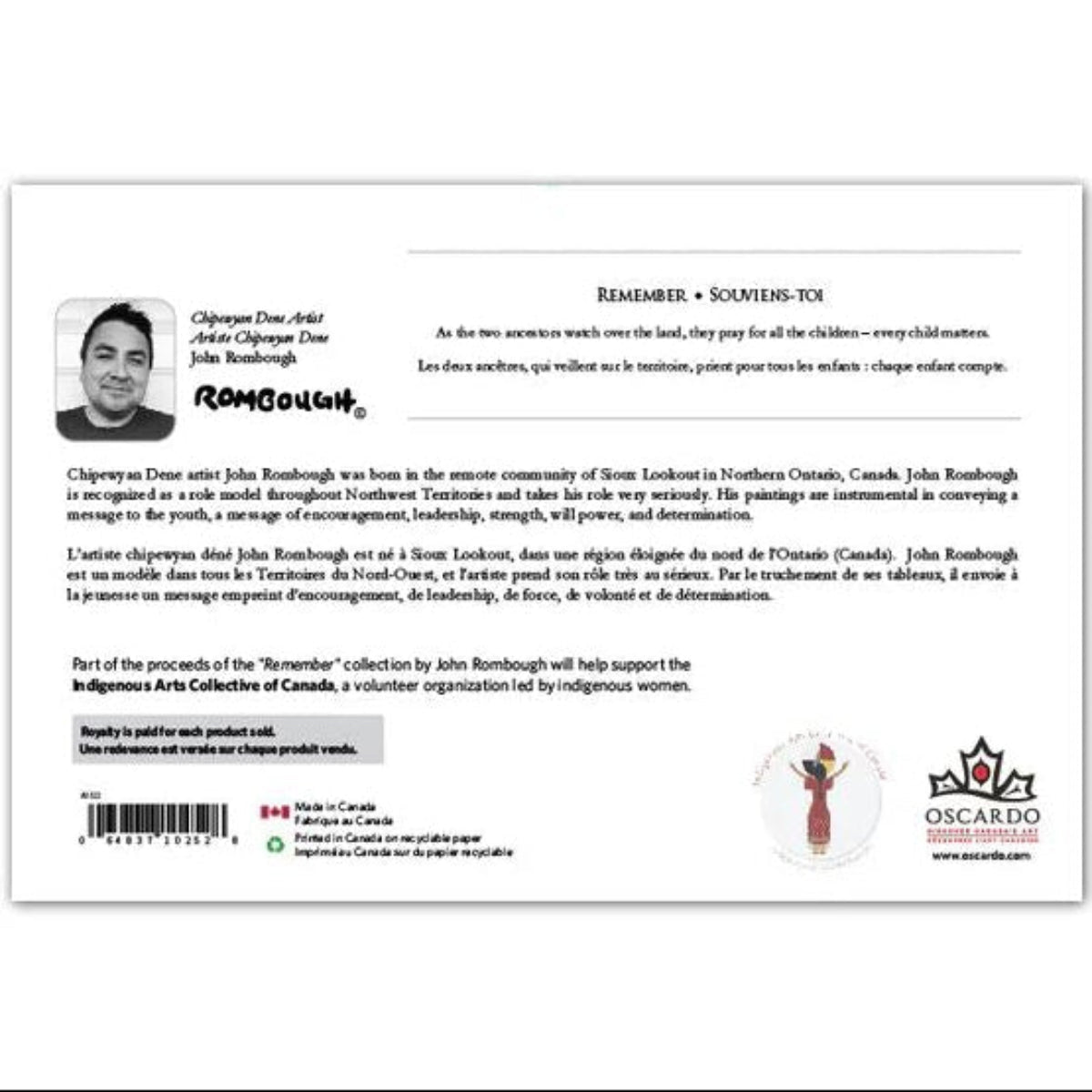 Carte de Souhaits, Souviens - toi de John Rombough - Boutique Equinoxe