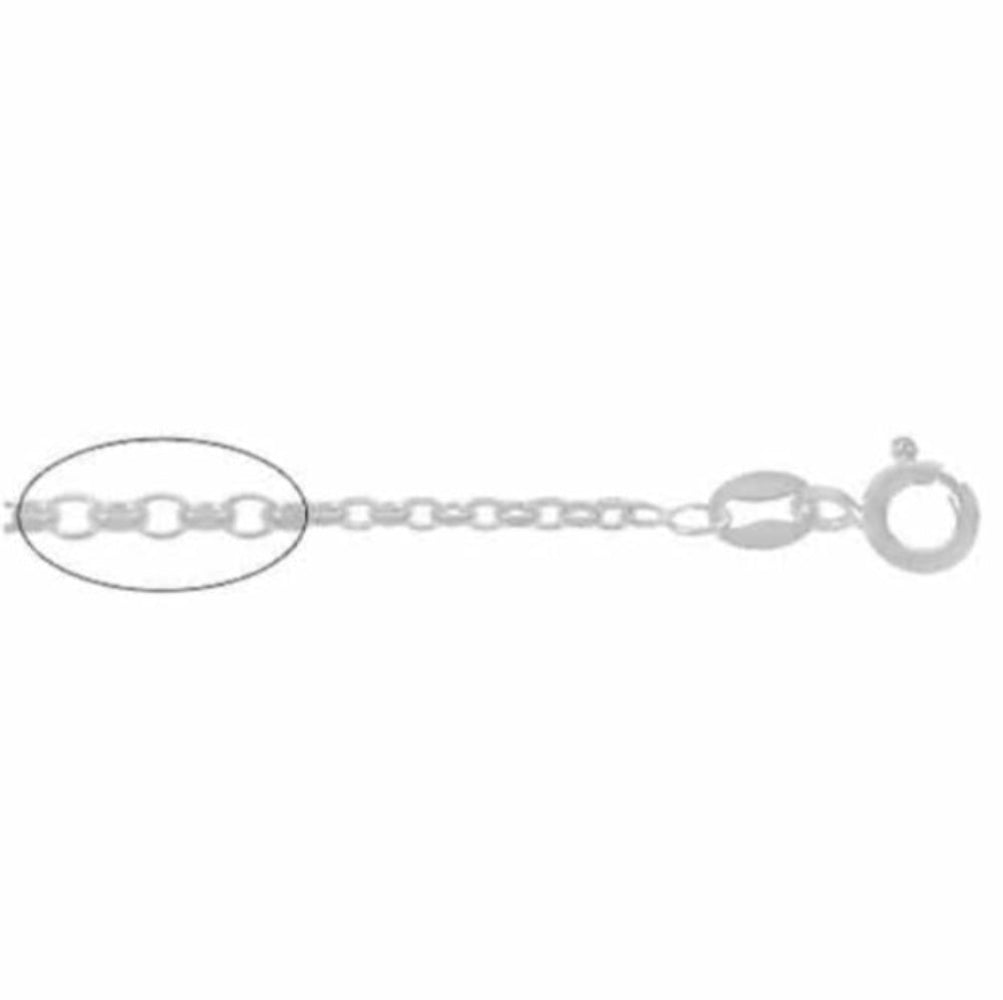 Chaine en argent sterling, coupe ovale, 1.5 mm - Boutique Equinoxe