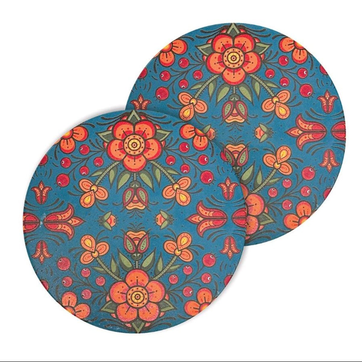 Dessous - de - verre en céramique, Prairie Beadwork par Justine Proulx - Boutique Equinoxe