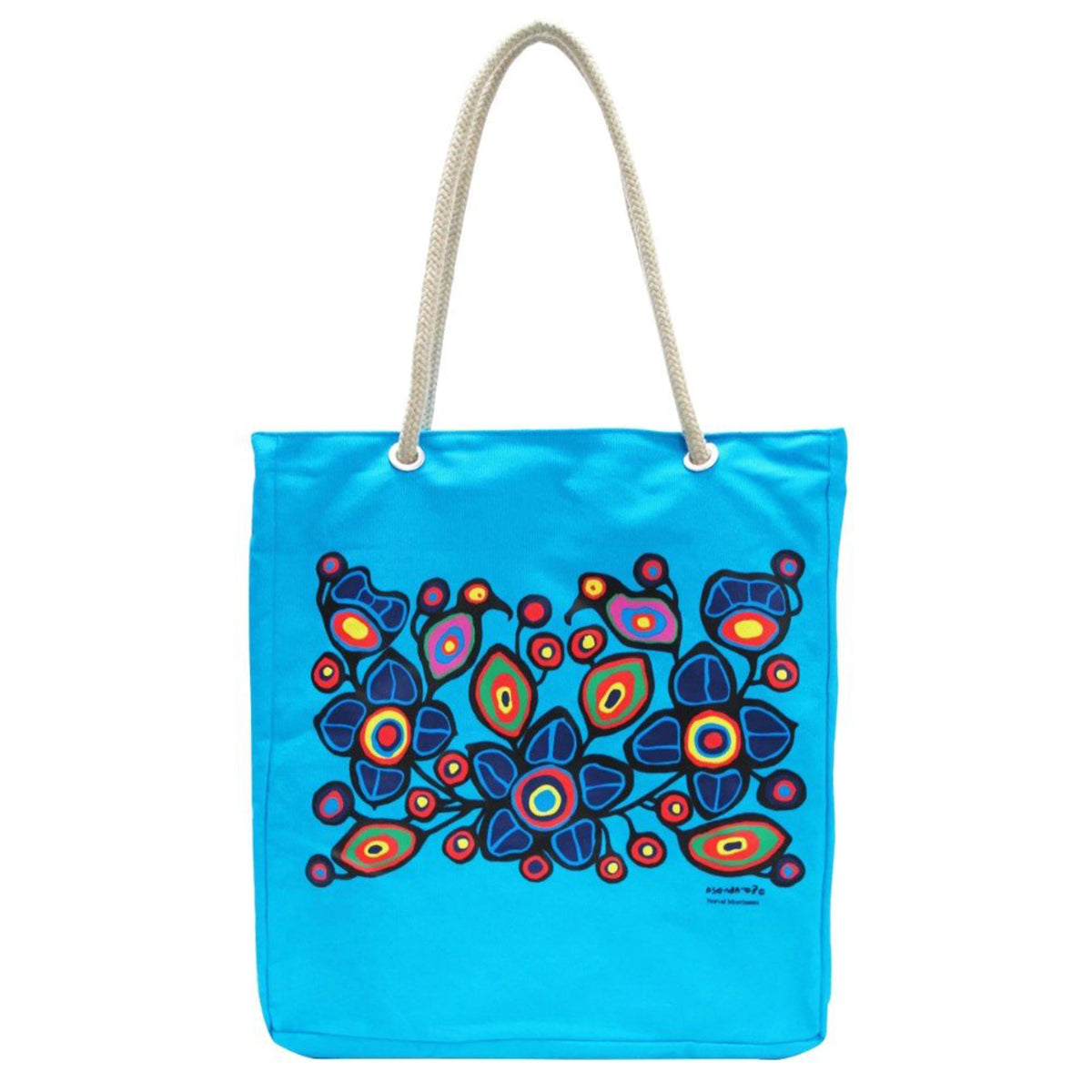 Sac d'art Autochtone en coton Eco, Fleurs et Oiseaux - Boutique Equinoxe