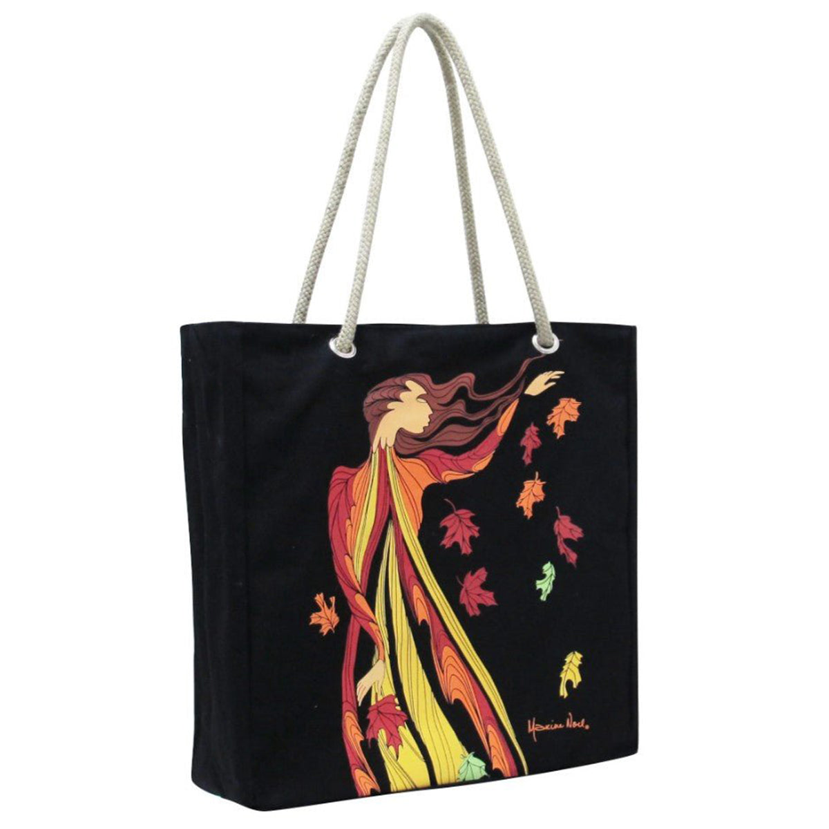 Sac d'art Autochtone en Coton Eco, La Danse des Feuilles - Boutique Equinoxe