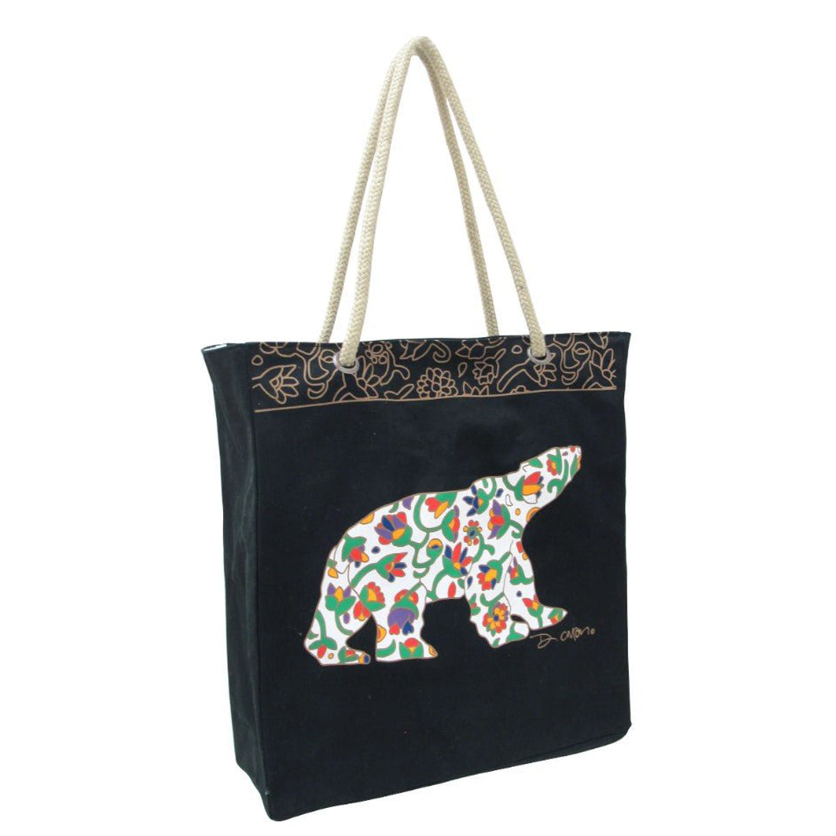 Sac d'art Autochtone en Coton Eco, Ours du Printemps - Boutique Equinoxe