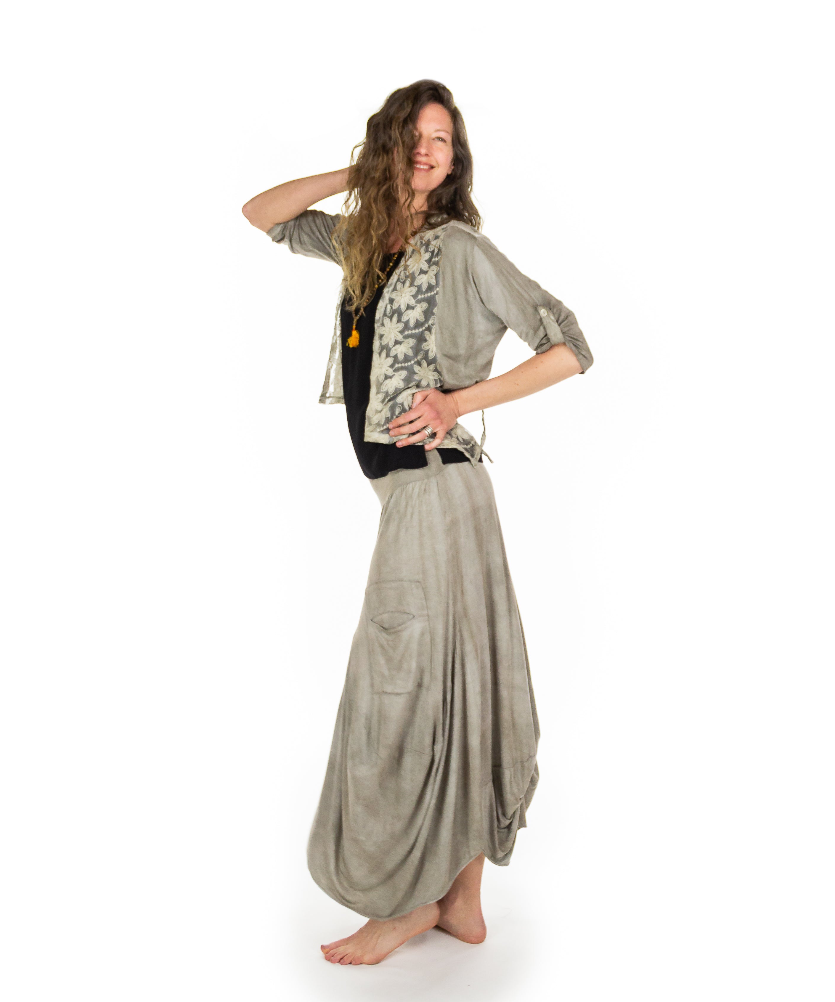 Veste dentelle en bambou et coton.
