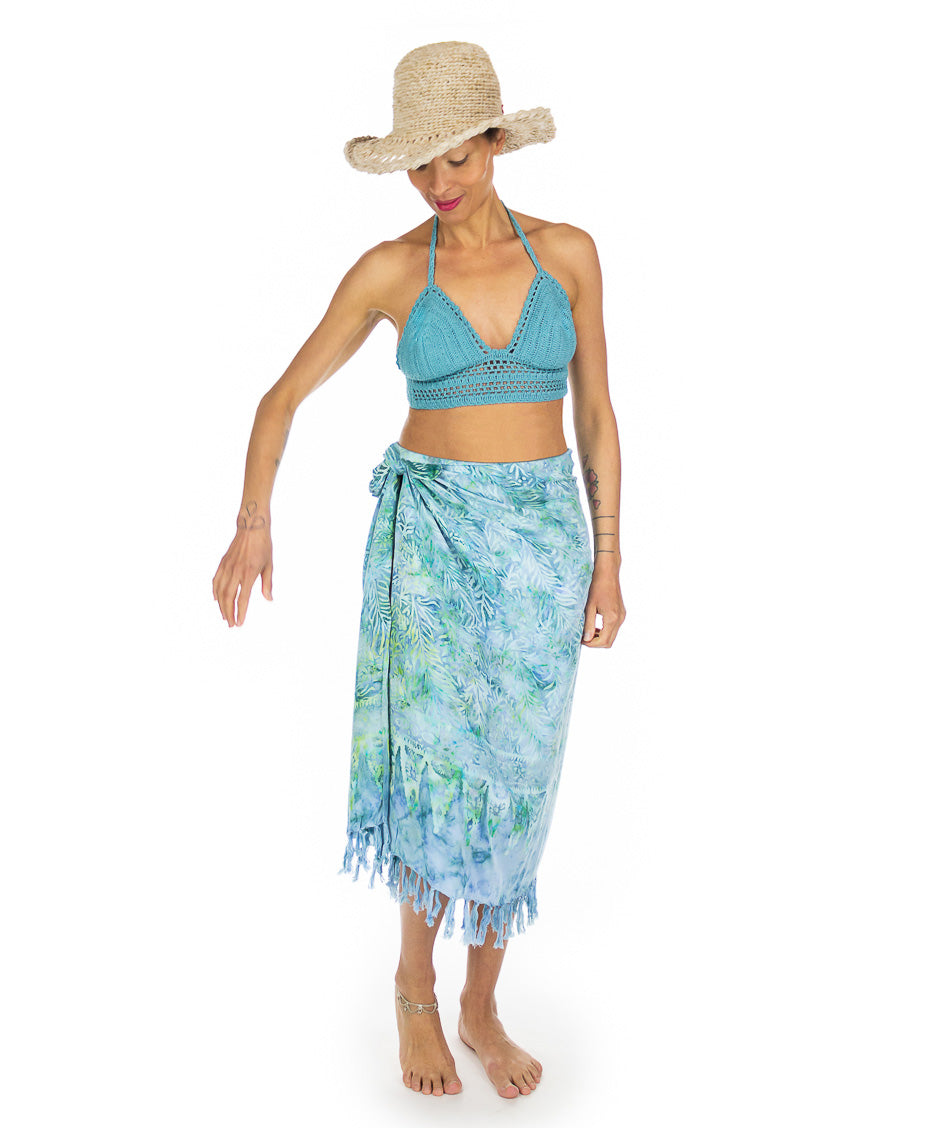 Paréo en Batik Turquoise.