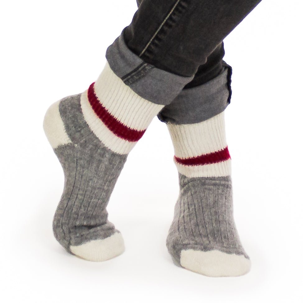 Bas en laine d'alpaga Tradition GRIS - Boutique Equinoxe