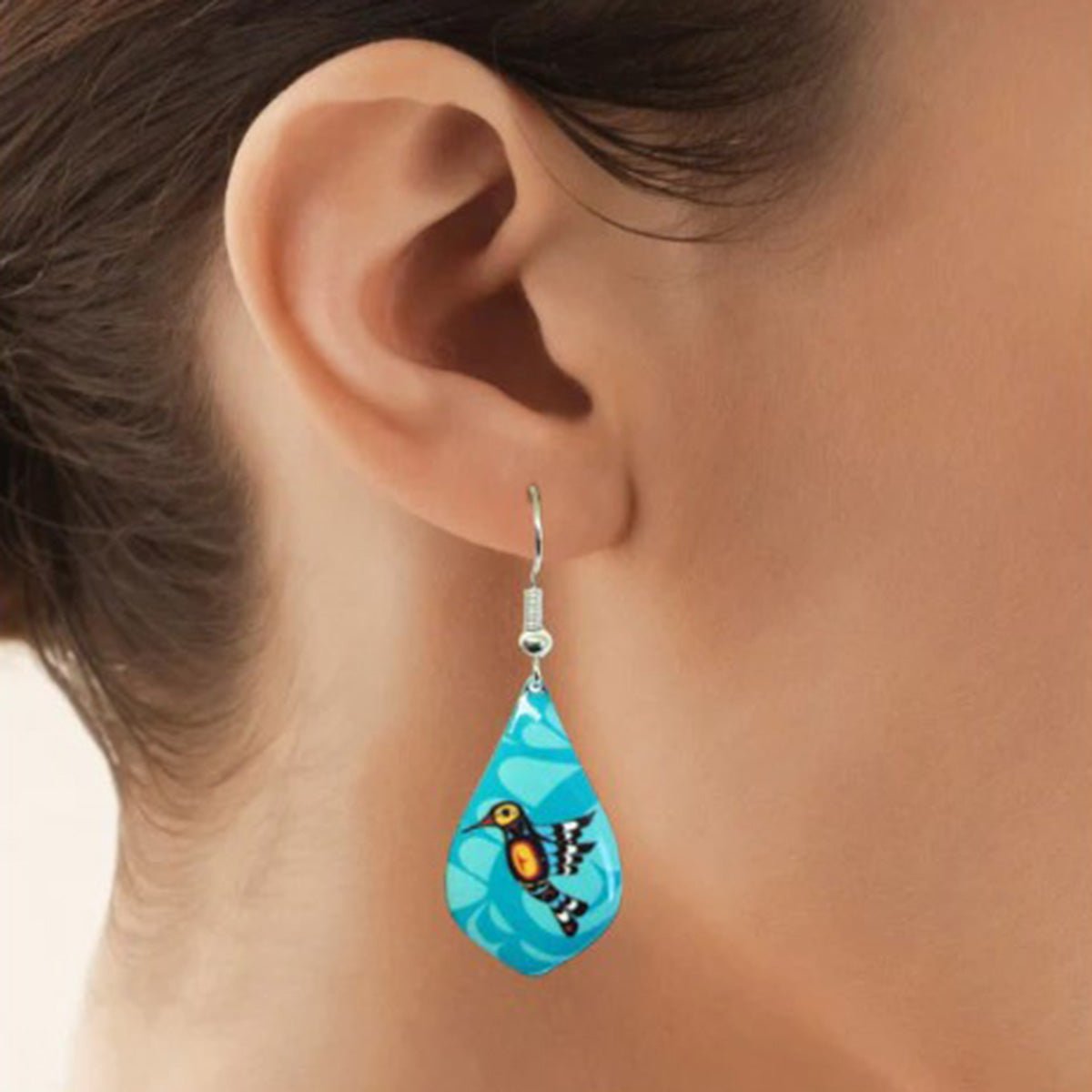 Boucles d'oreille Colibri, Art Amérindien. - Boutique Equinoxe