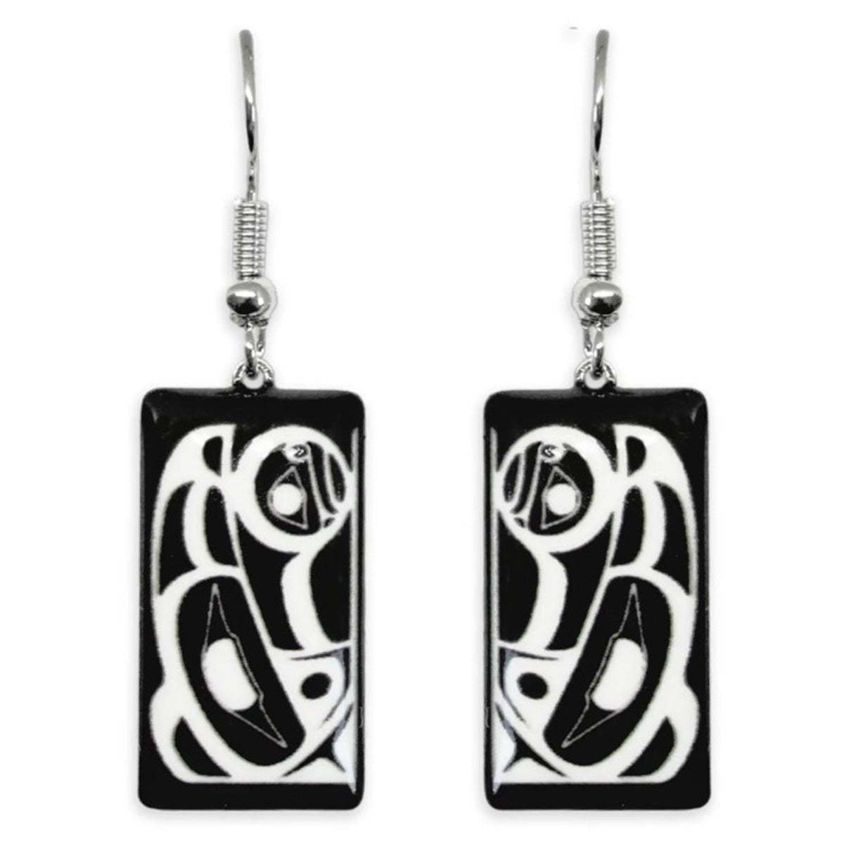 Boucles d'oreille Corbeau, Art Amerindien. - Boutique Equinoxe
