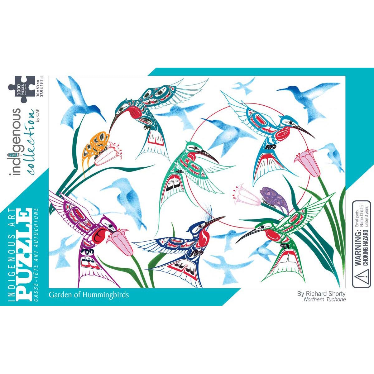Casse-Tête Colibris. de Richard Shorty, 1000 mcx. Images d'artistes autochtones Canadien - Boutique Equinoxe