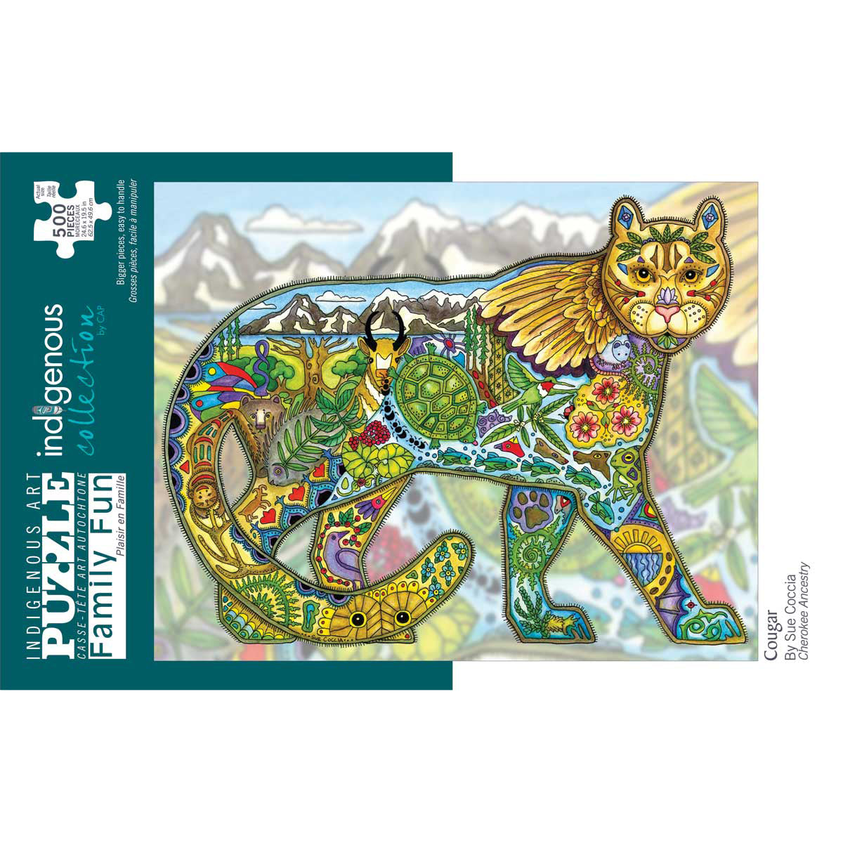 Casse-Tête Cougar 500 mcx. Images d'artistes autochtones.