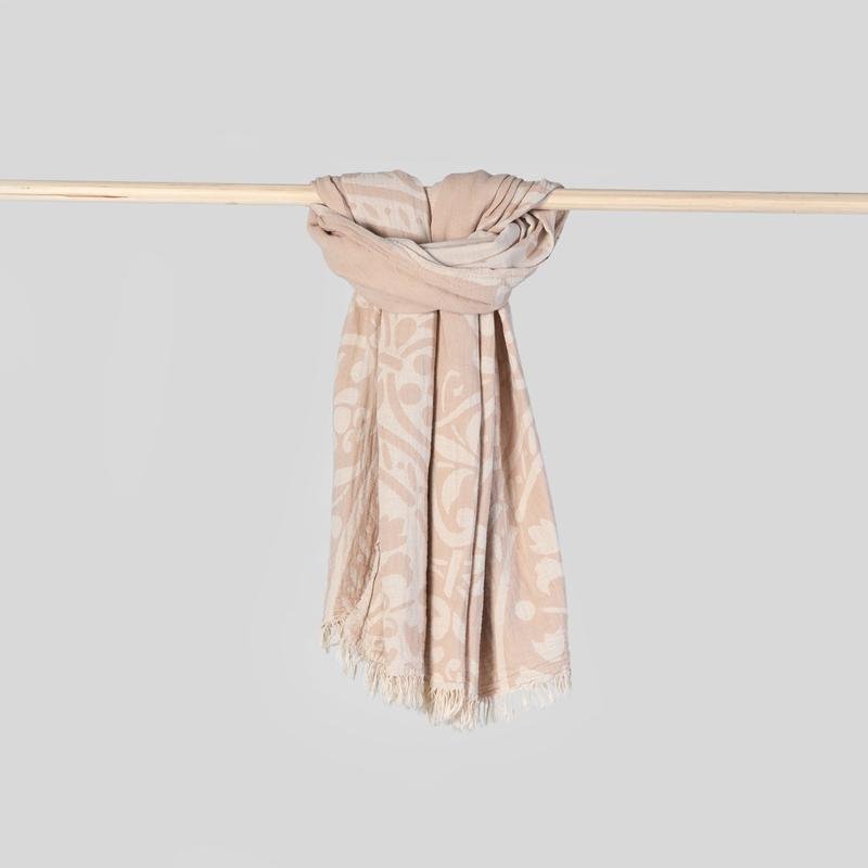 Châle / Serviette de bain turque, Leonora Beige - Boutique Equinoxe