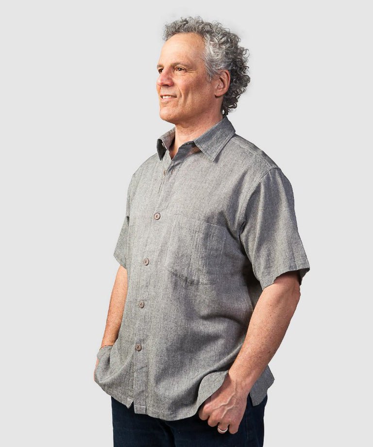 Chemise manche courte boutonnée en coton - Boutique Equinoxe