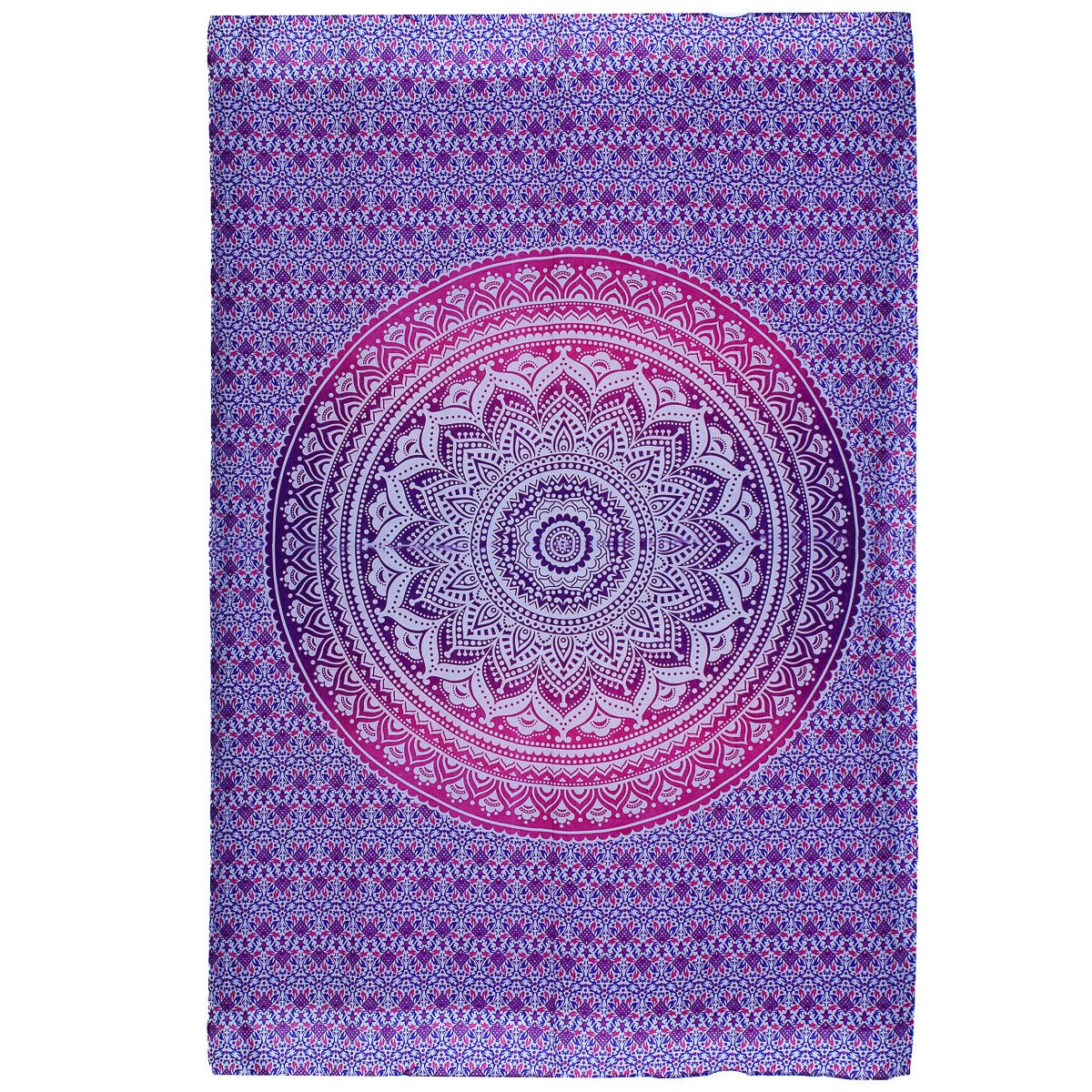 Couvre lit 100% coton, Mandala mauve et rose - Boutique Equinoxe