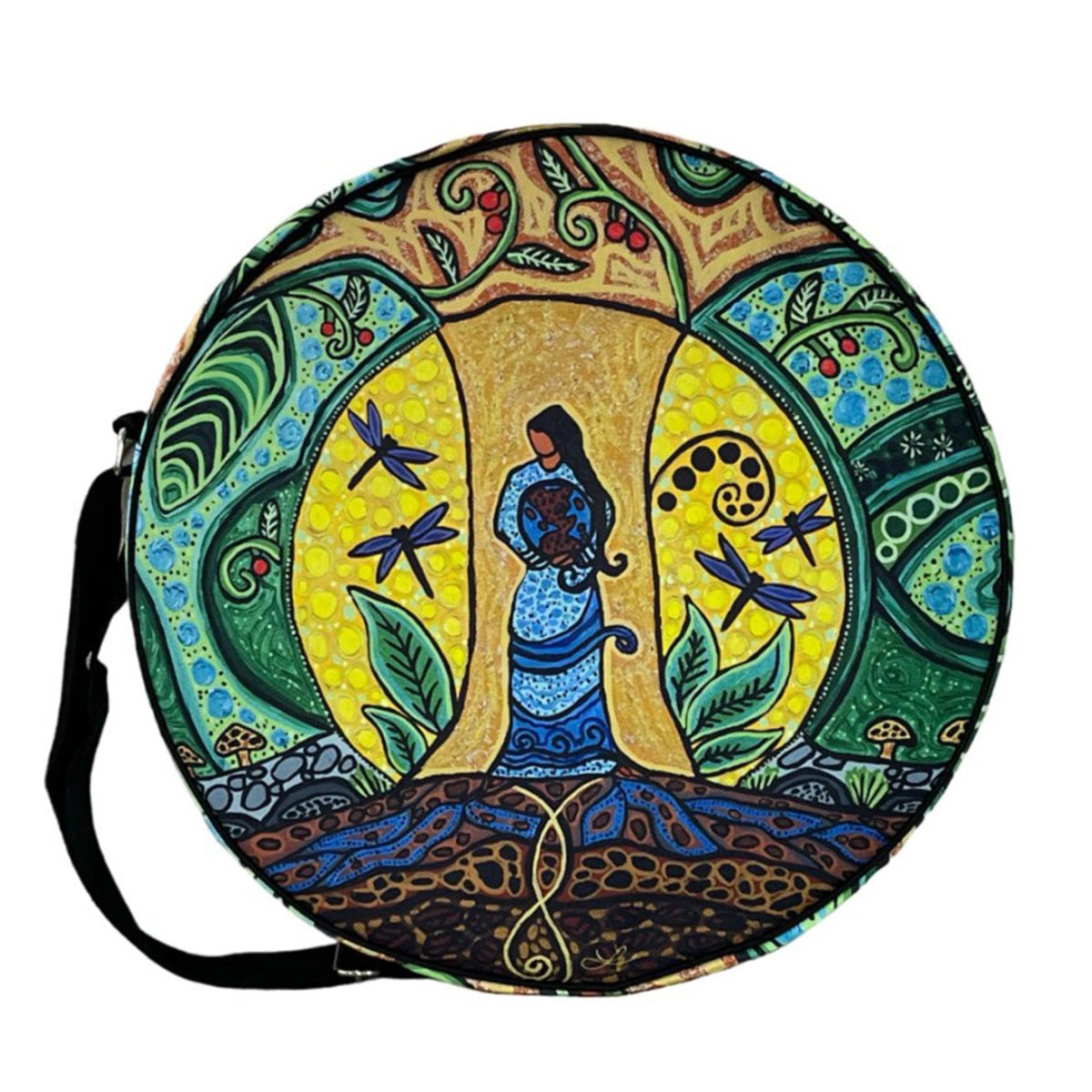Drum bag/sac pour tambour, Femme Forte de la Terre - Boutique Equinoxe