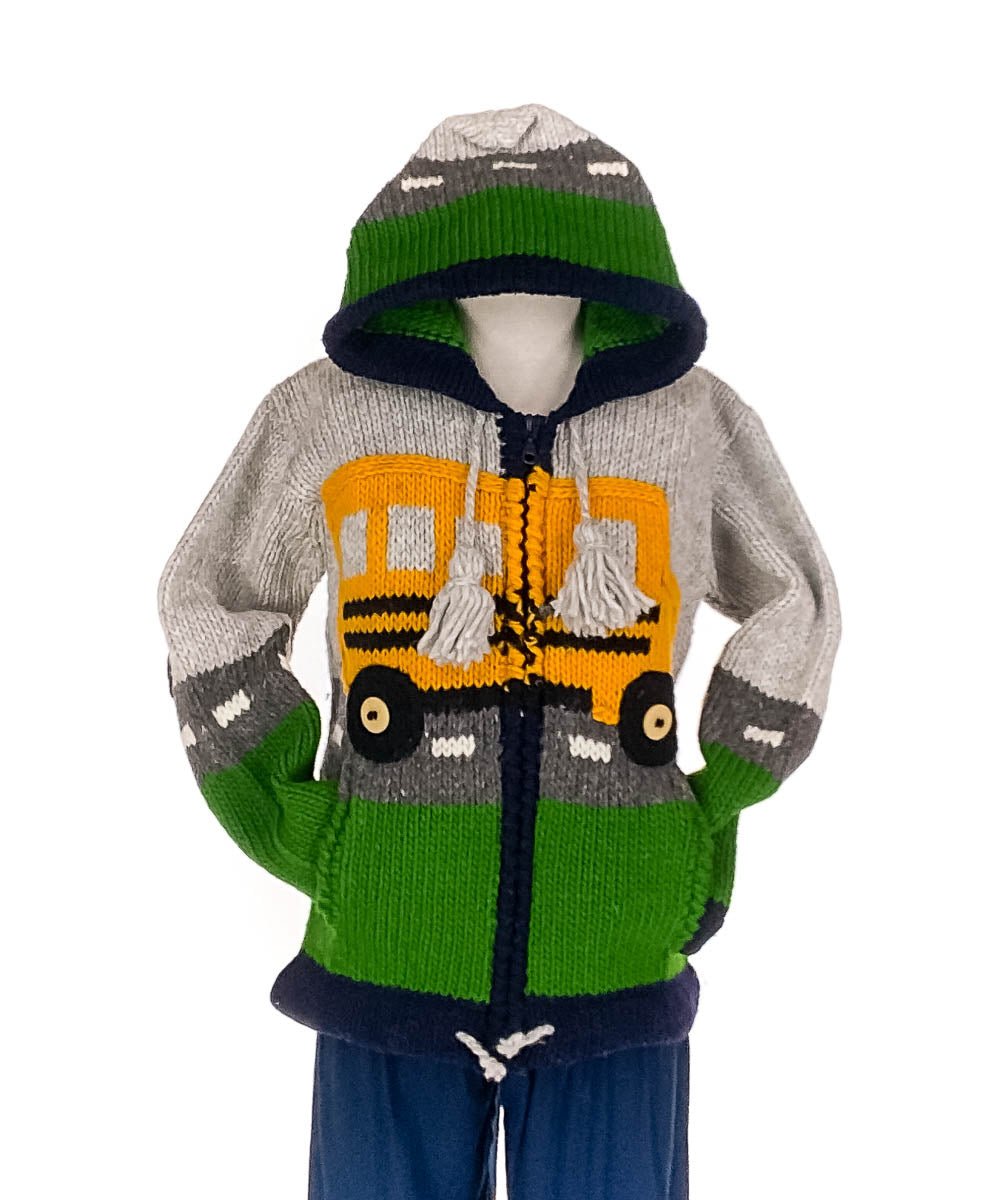 Gilet en Laine pour Enfants de l'Équateur, Autobus - Boutique Equinoxe