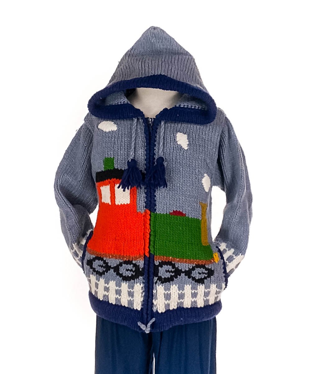 Gilet en Laine pour Enfants de l'Équateur, Train - Boutique Equinoxe