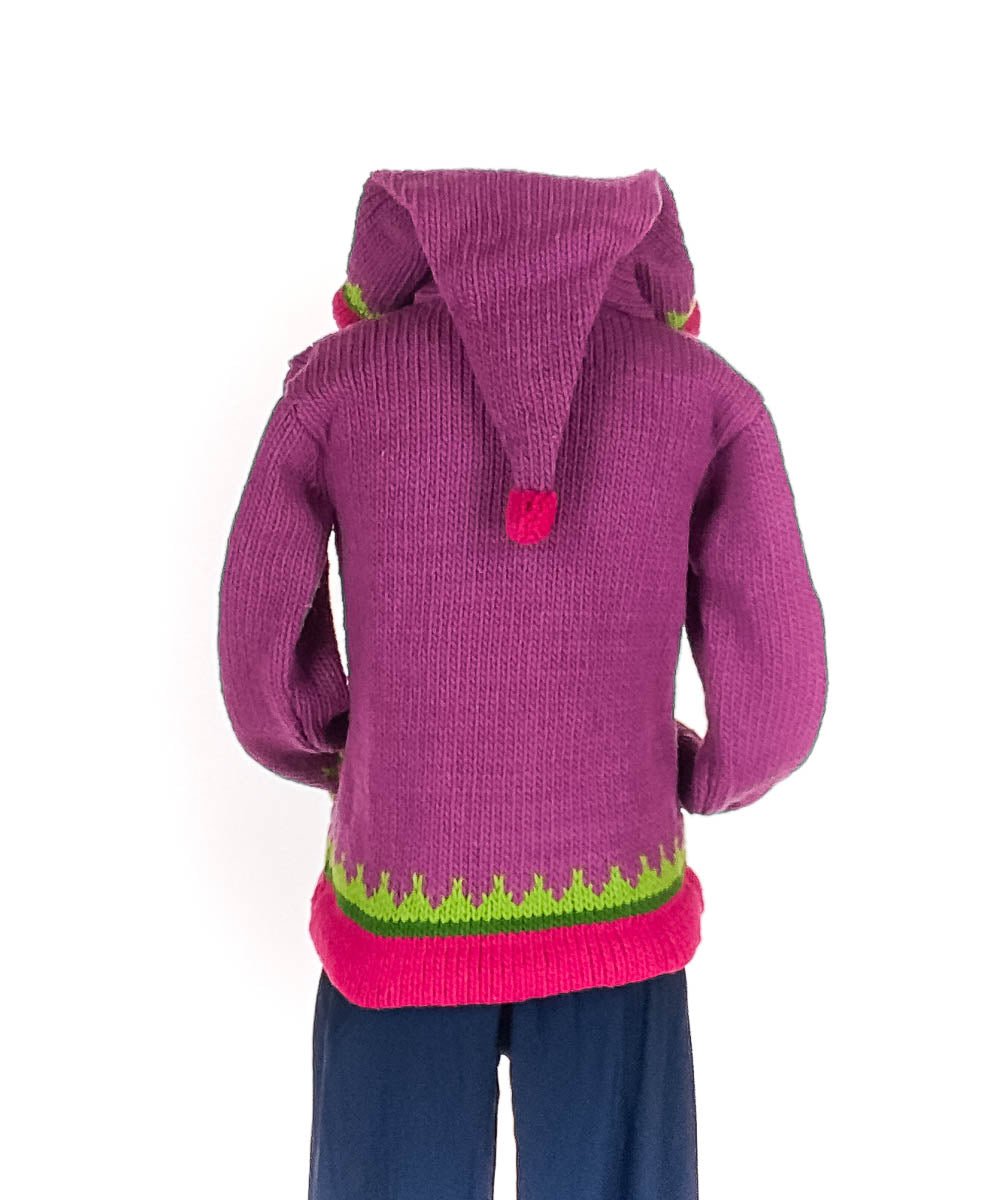 Gilet en Laine pour Enfants de l'Équateur, Tulipes et Papillons - Boutique Equinoxe