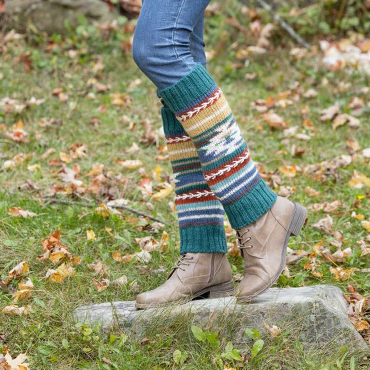 Jambières en laine brodées. Guêtres. - Boutique Equinoxe