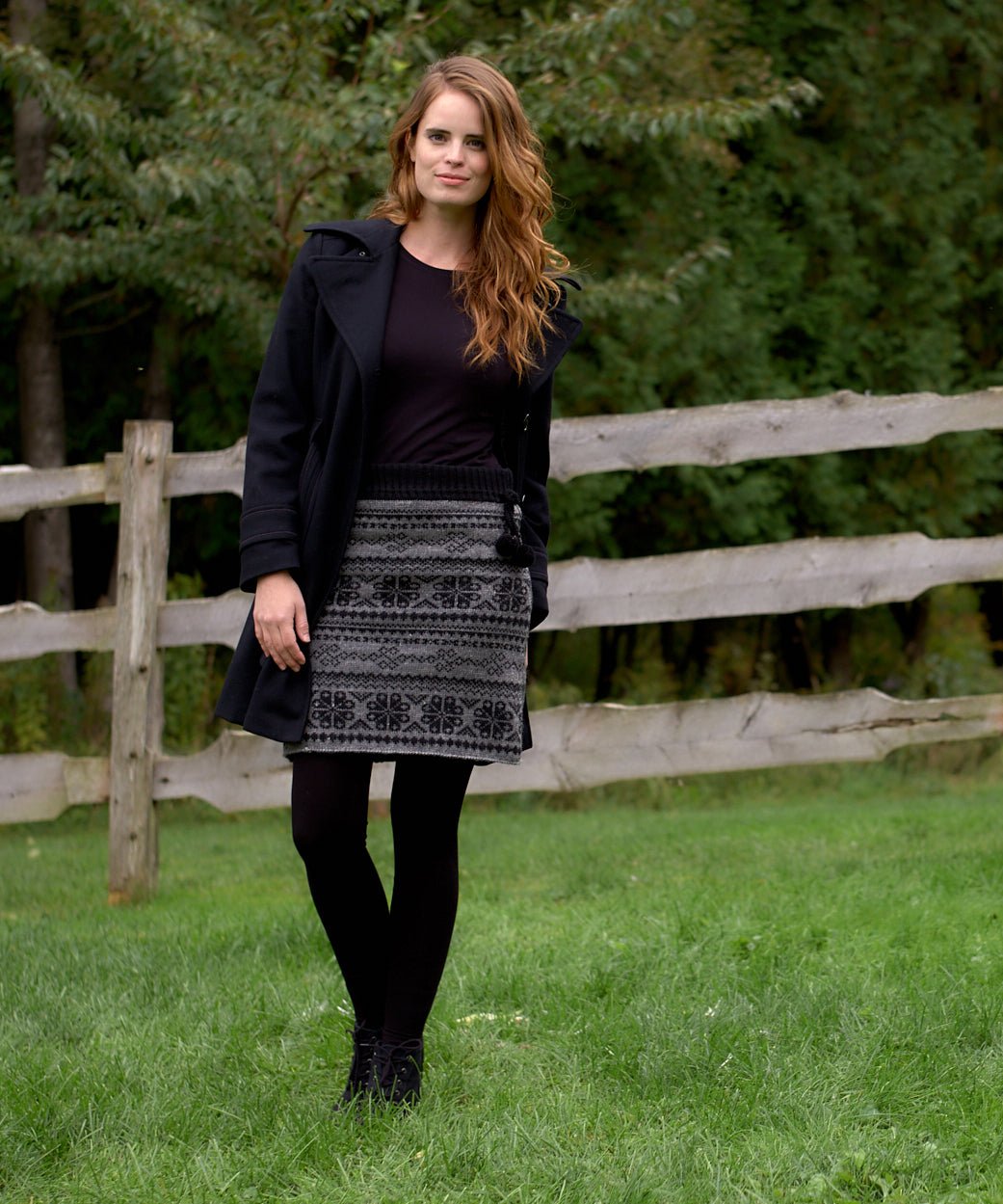 Jupe "Éva" en 100% laine - Boutique Equinoxe