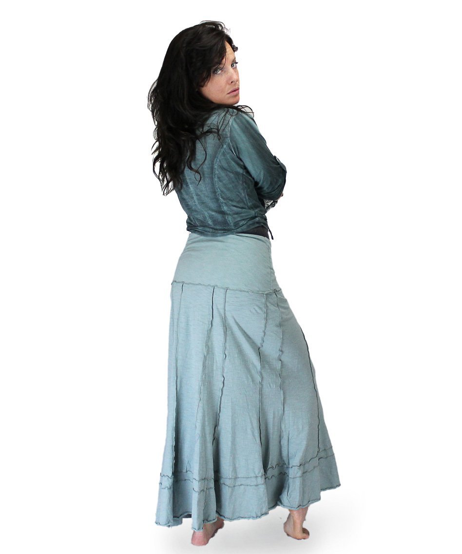 Jupe longue évasée en coton flammé - Boutique Equinoxe