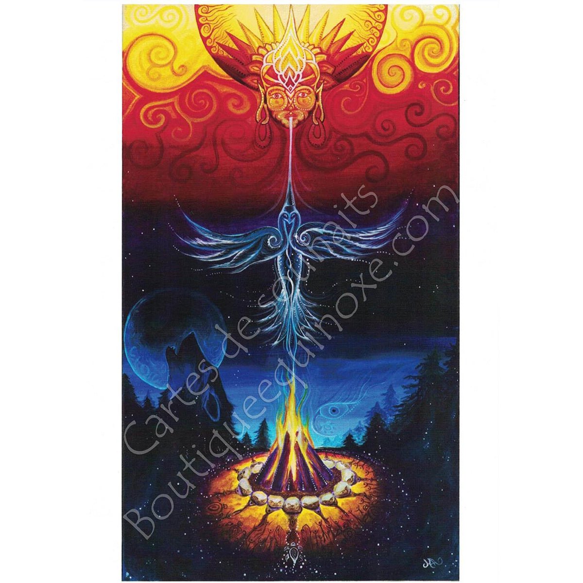 Le feu Sacré, Carte de souhait - Boutique Equinoxe