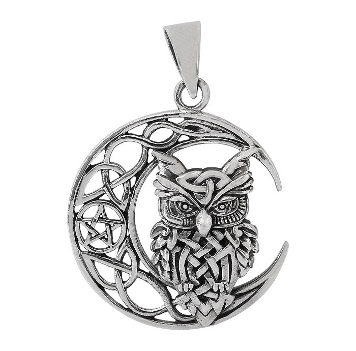 Lune et Hibou, pendentif - Boutique Equinoxe