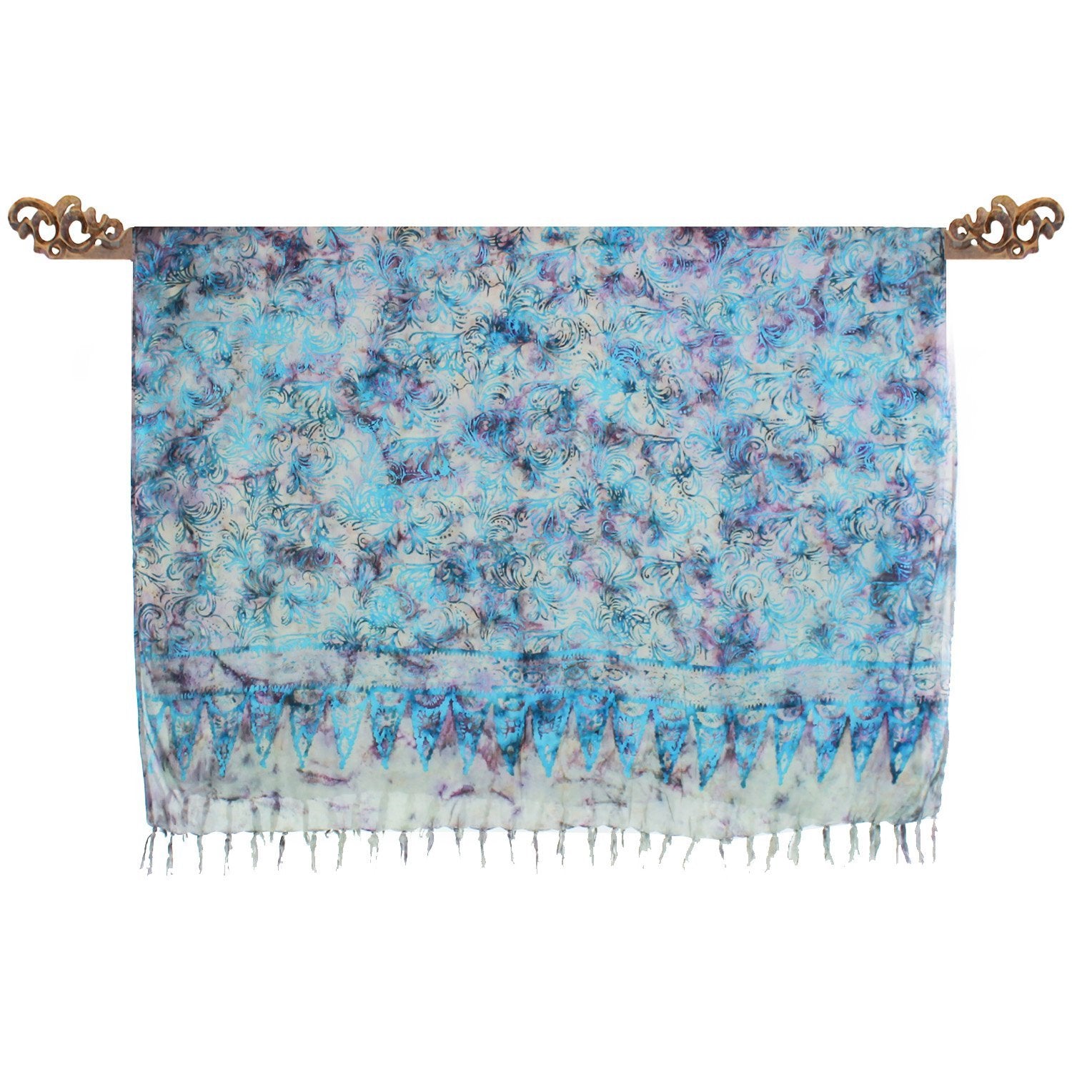 Pareo Bleu Abstrait et Délicat en batik - Boutique Equinoxe