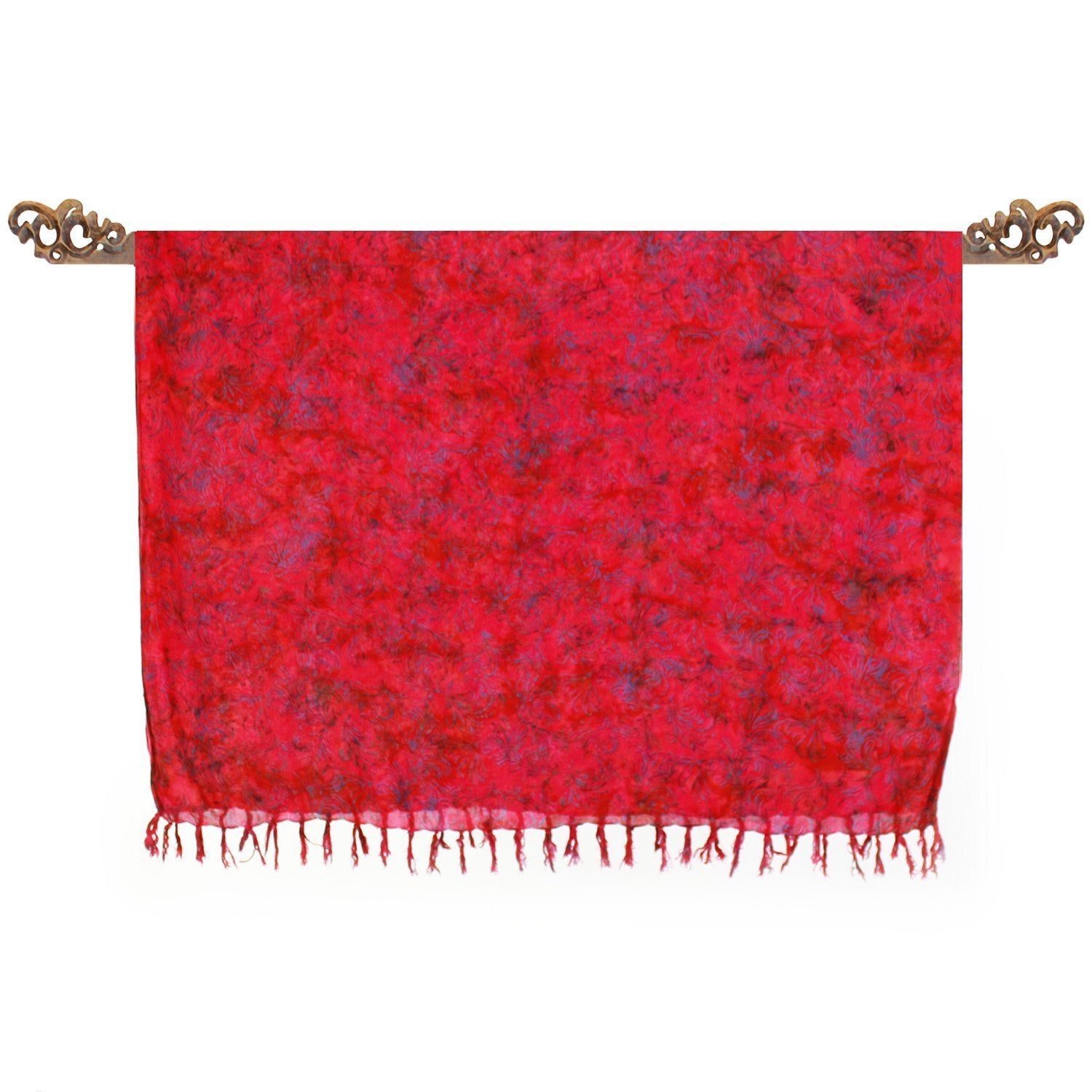 Paréo en batik rouge abtrait - Boutique Equinoxe