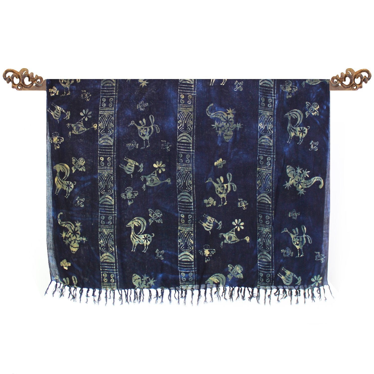 Paréo Ligne Animaux Marine en batik - Boutique Equinoxe
