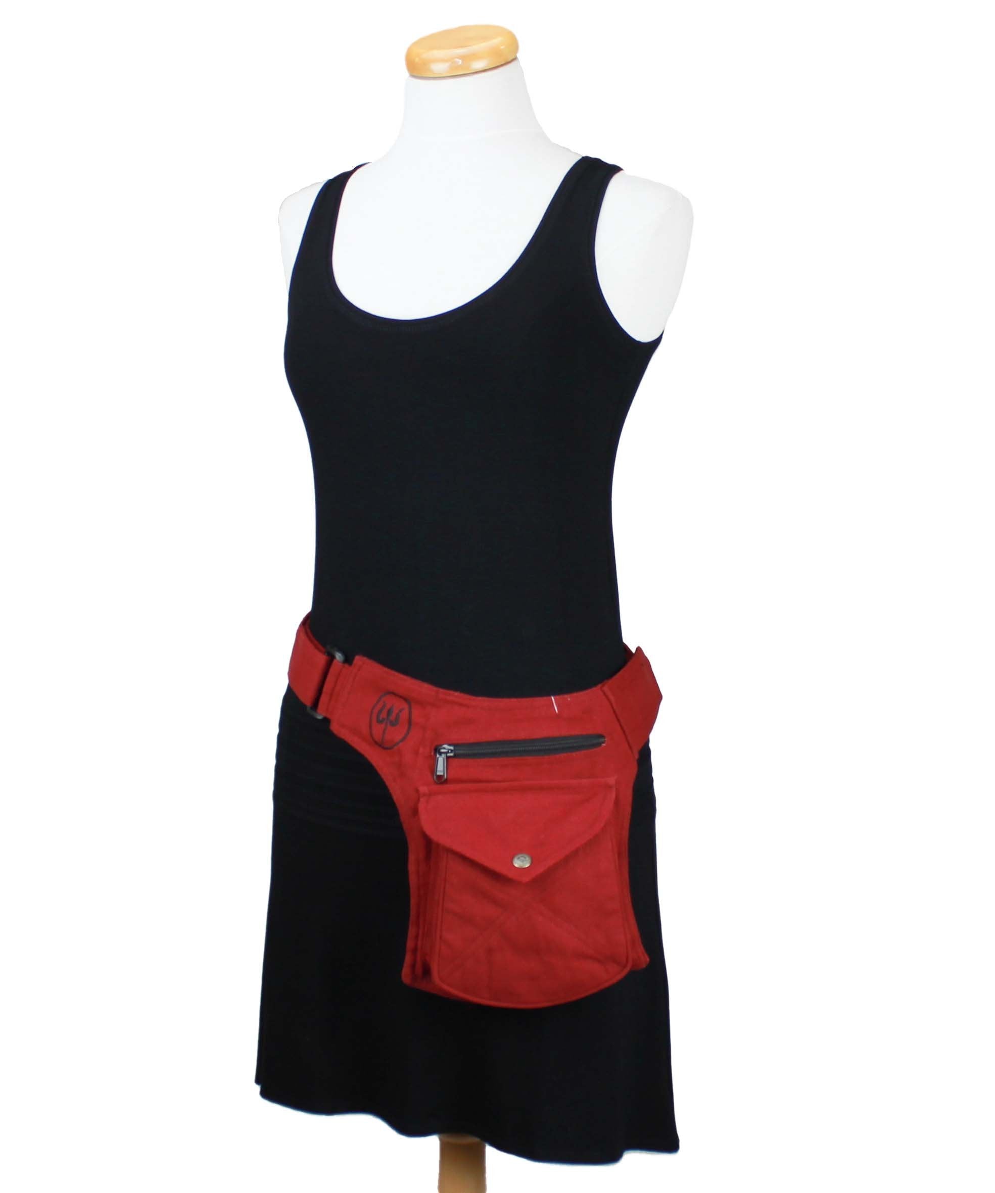 Pochette ceinture en Coton, Rouge - Boutique Equinoxe