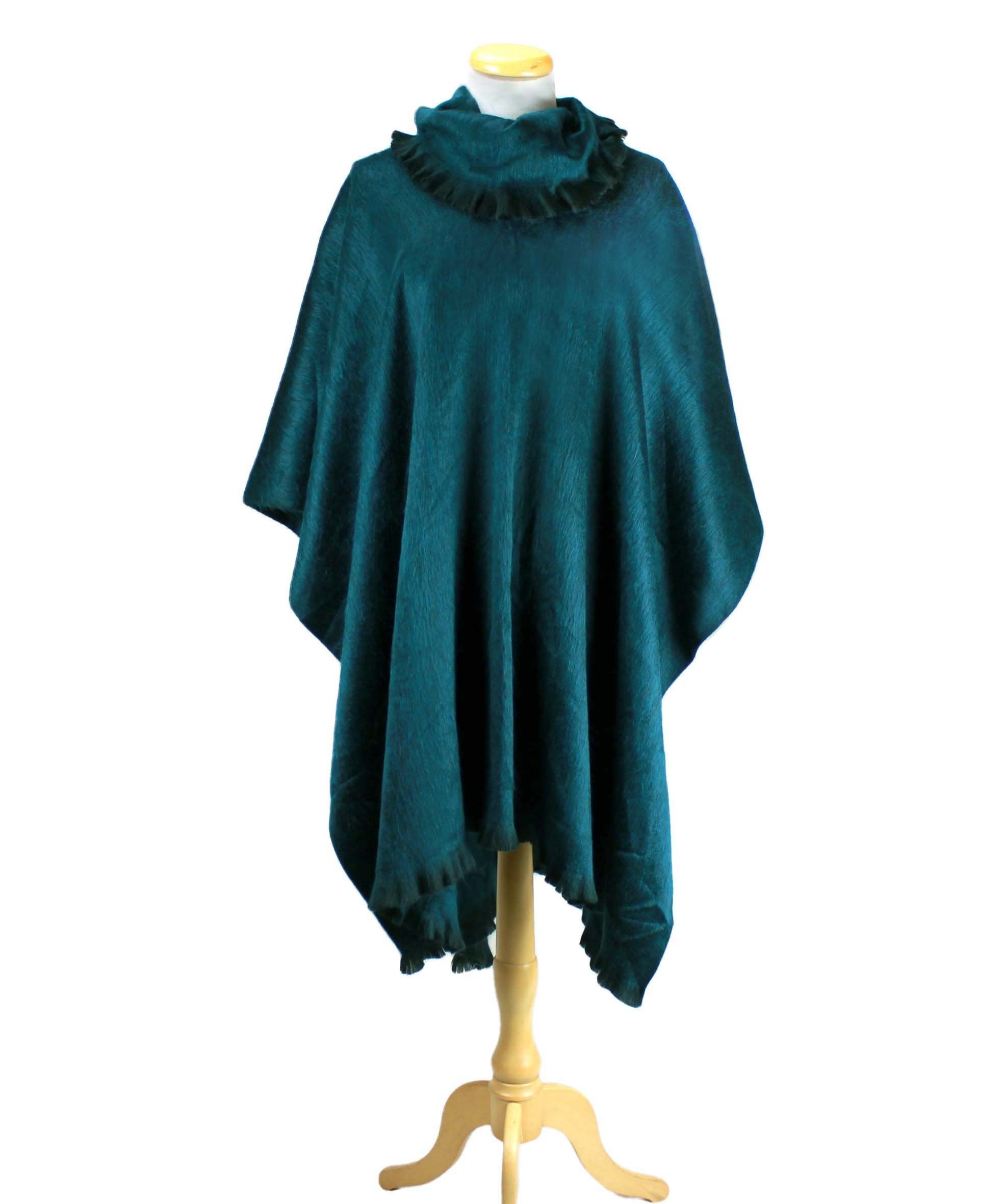 poncho-cape-a-col-mélange-alpaga | boutique-equinoxe