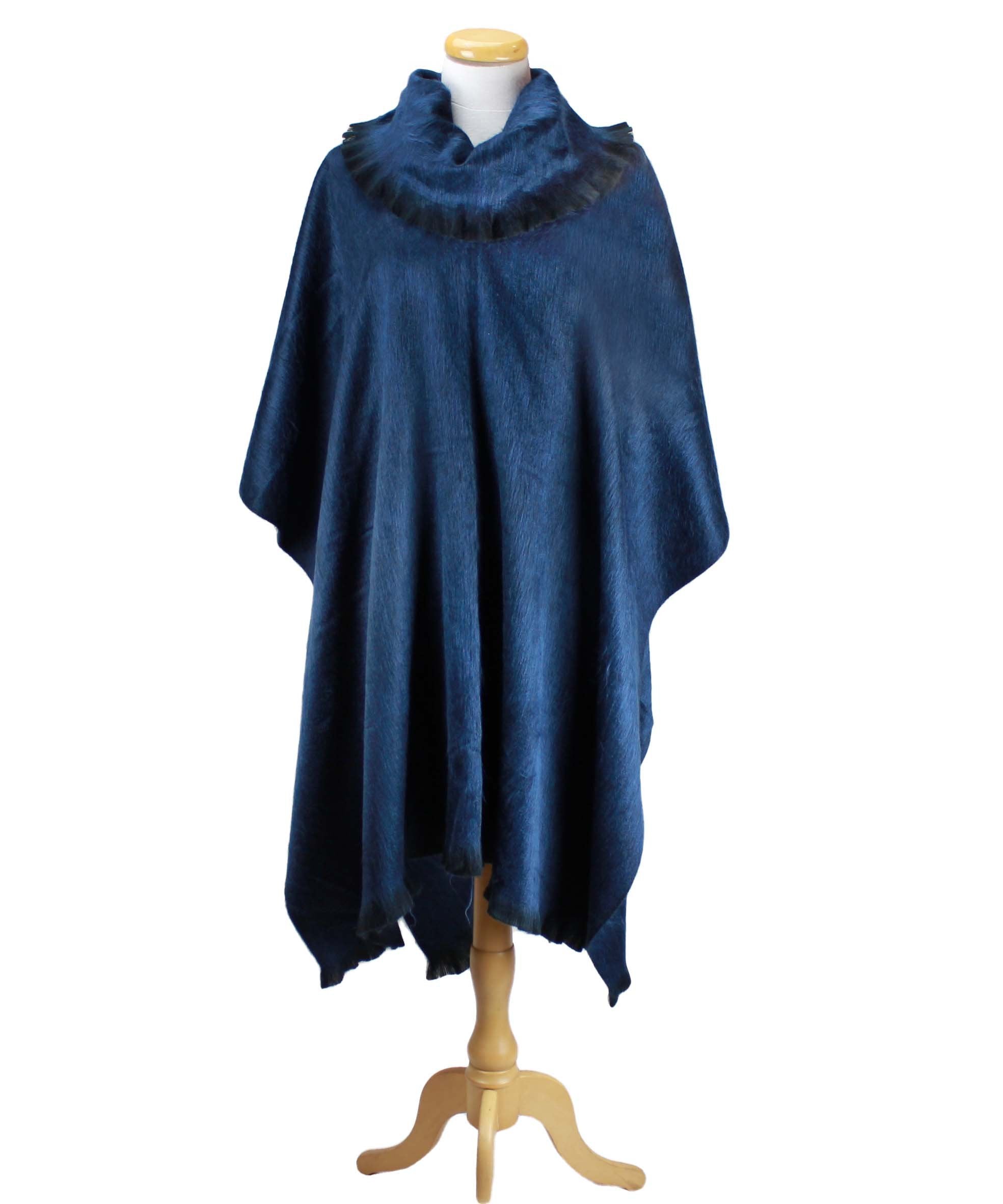 poncho-cape-a-col-mélange-alpaga | boutique-equinoxe