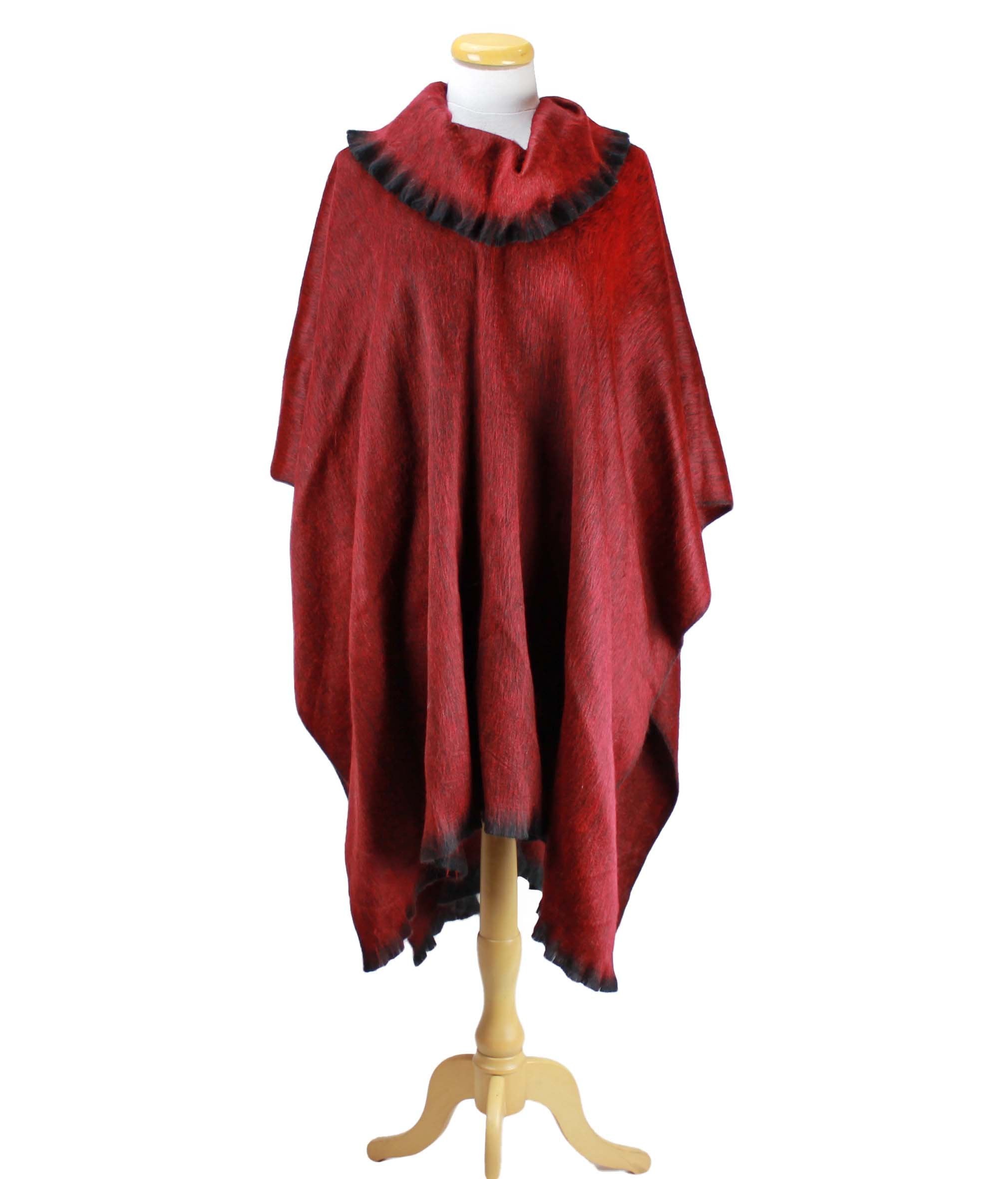 poncho-cape-a-col-mélange-alpaga | boutique-equinoxe