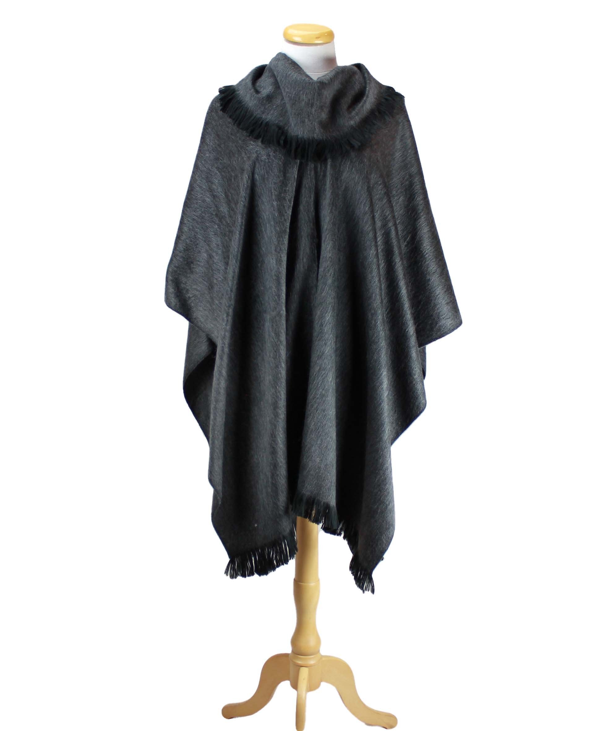 poncho-cape-a-col-mélange-alpaga | boutique-equinoxe