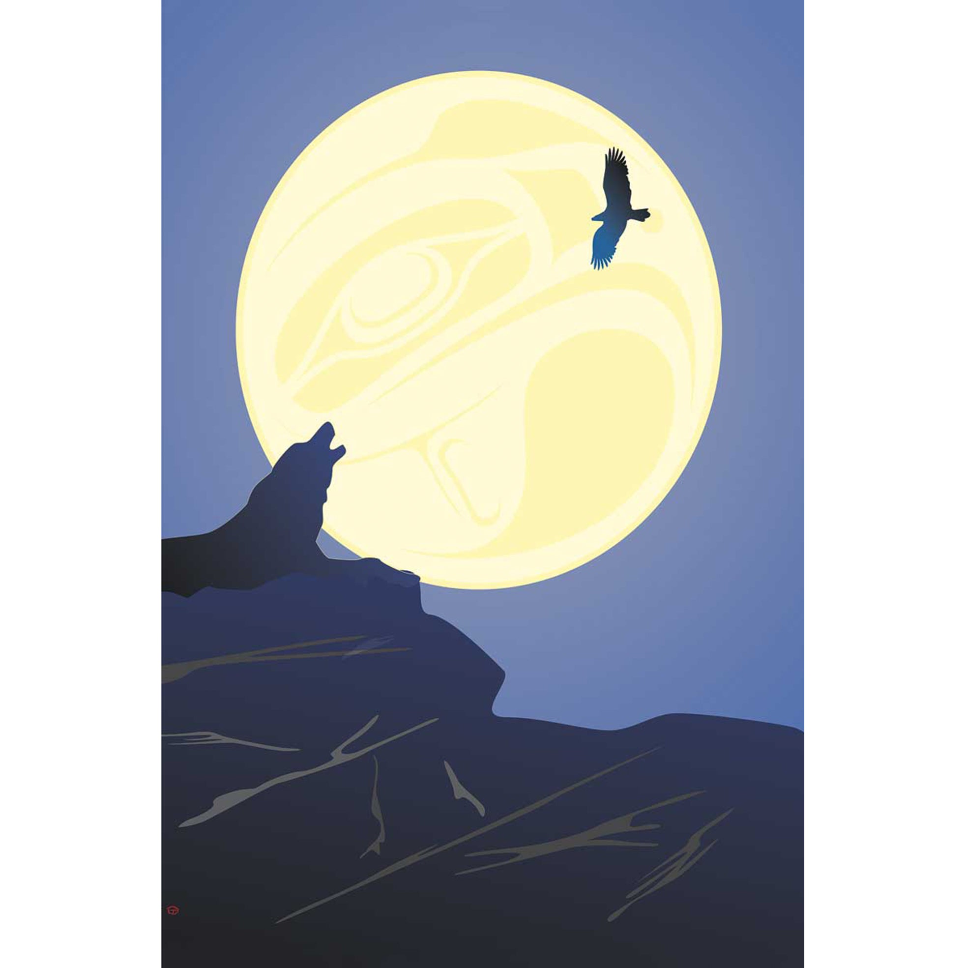 Poster Lune de Loup, Mark Preston, Collection autochtones - Boutique Equinoxe