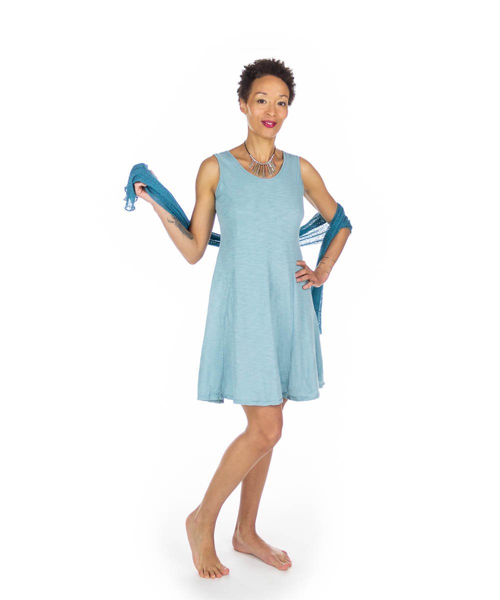 Robe coton flammé à panneaux courte DISPONIBLE BIENTÔT - Boutique Equinoxe