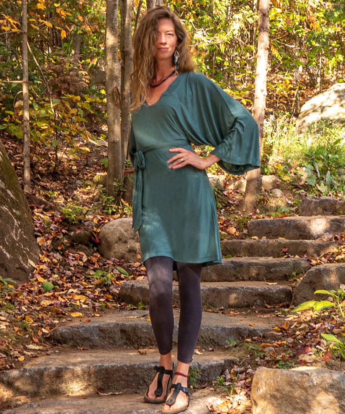 Robe kimono en viscose de bambou - Boutique Equinoxe