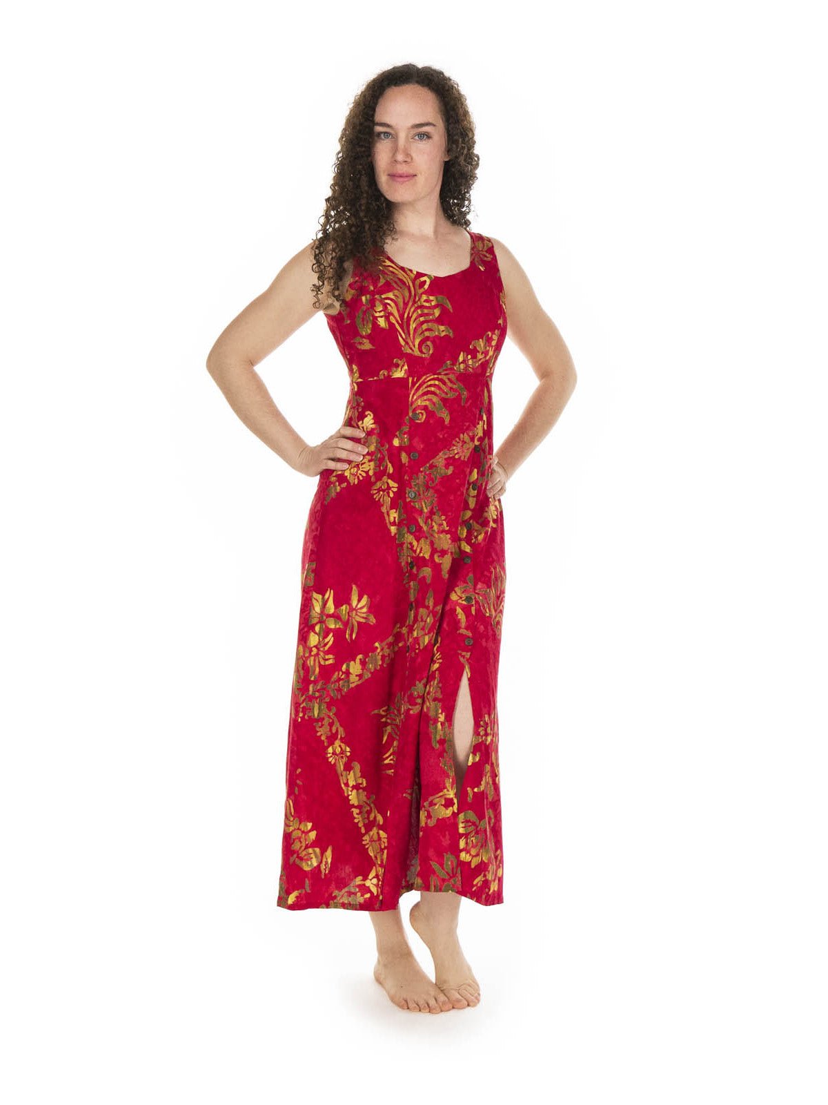 Robe Rouge longue taille haute - Boutique Equinoxe
