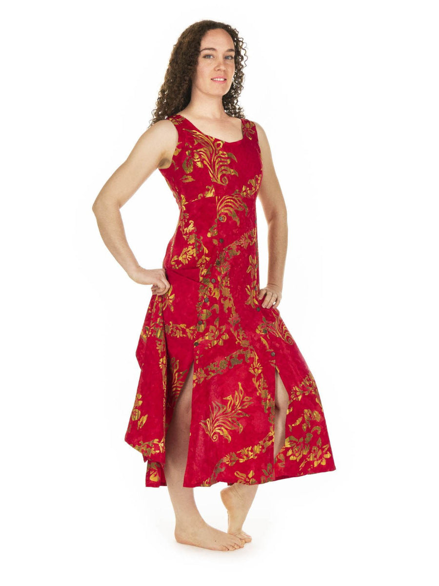 Robe Rouge longue taille haute - Boutique Equinoxe