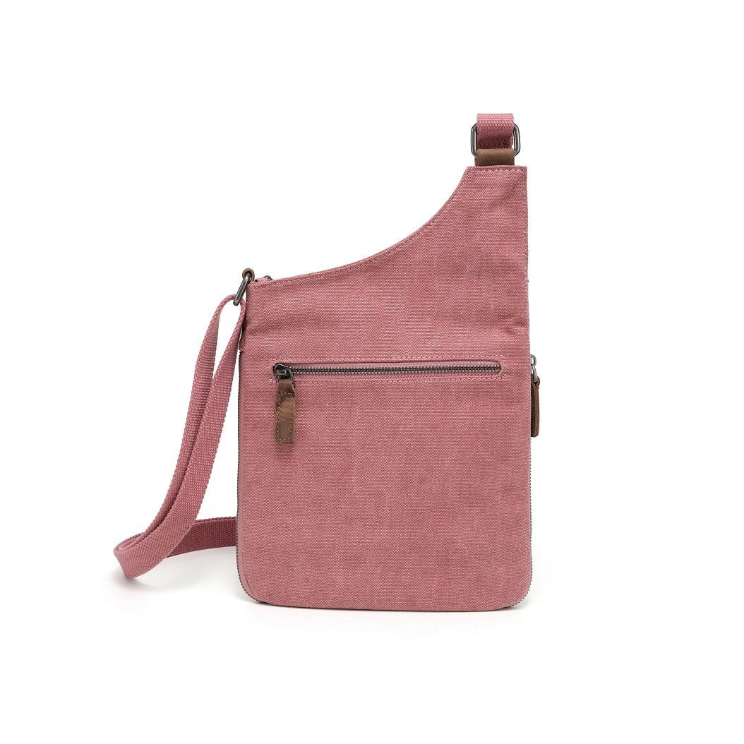 Sac à bandoulière en coton et cuir 3 zip - Boutique Equinoxe