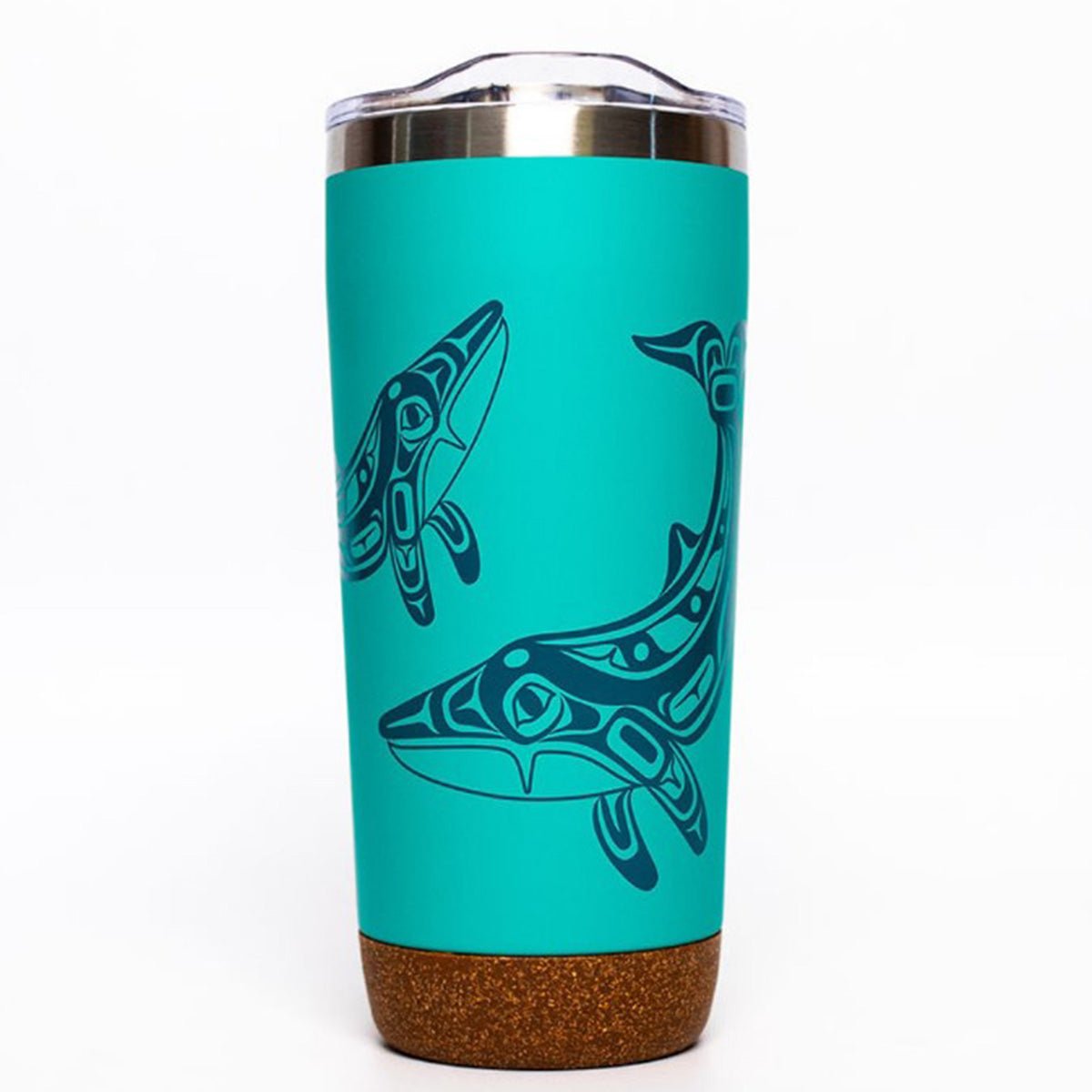 Tasse de voyage isolée, art autochtone, Baleine à bosse - Boutique Equinoxe