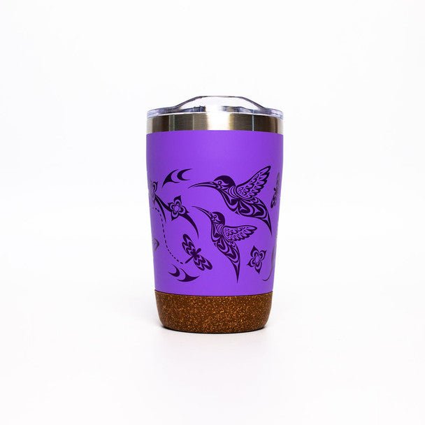 Tasse de voyage isotherme, 12 oz, art autochtone, Colibris - Boutique Equinoxe