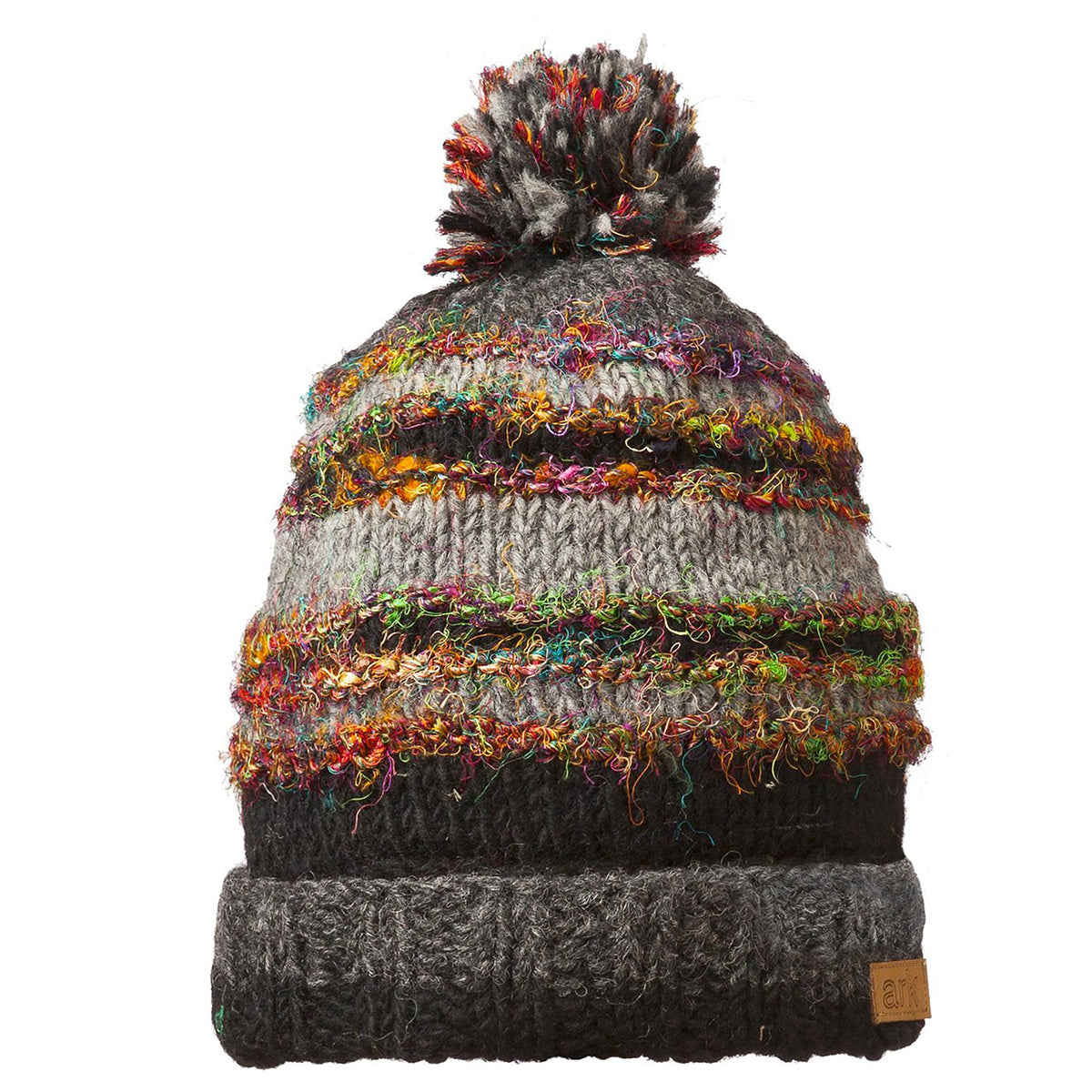 Tuque Pompon en laine et Soie recyclée  | Boutique Equinoxe