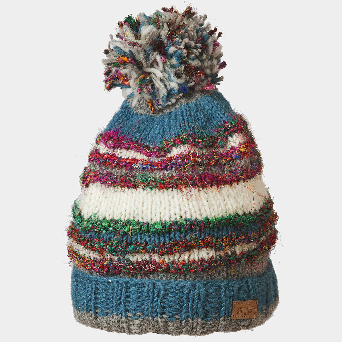 Tuque Pompon en laine et Soie recyclée  | Boutique Equinoxe