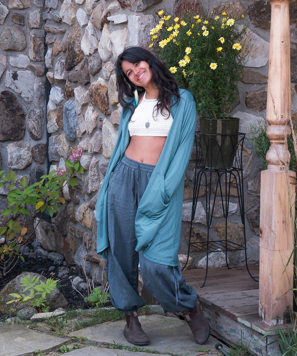 Veste avec capuchon en viscose de bambou - Boutique Equinoxe